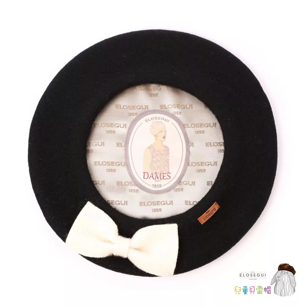 西班牙ELOSEGUI，兒童ISI貝雷帽EL_ISI06103N (天鵝絨黑)