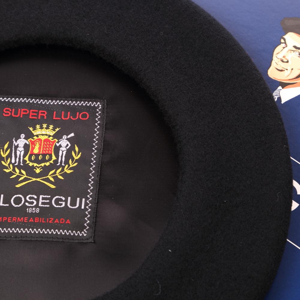 西班牙ELOSEGUI，男SUPER LUJO貝雷帽EL_LUJO334003 (天鵝絨黑)