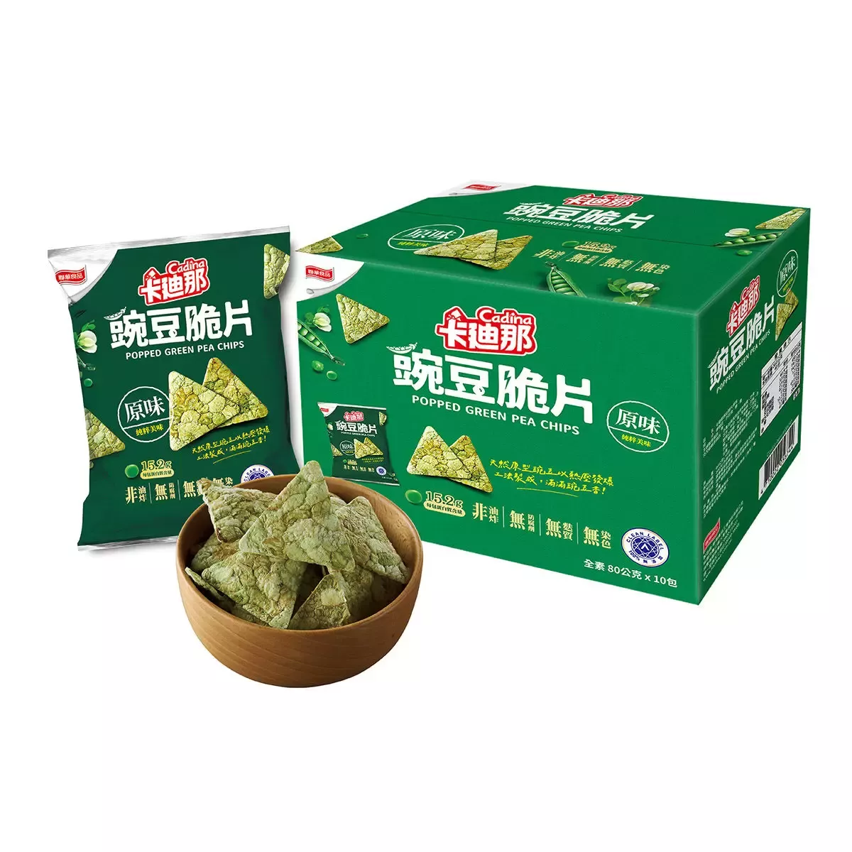 卡迪那豌豆脆片｜原味 80公克 X 10包