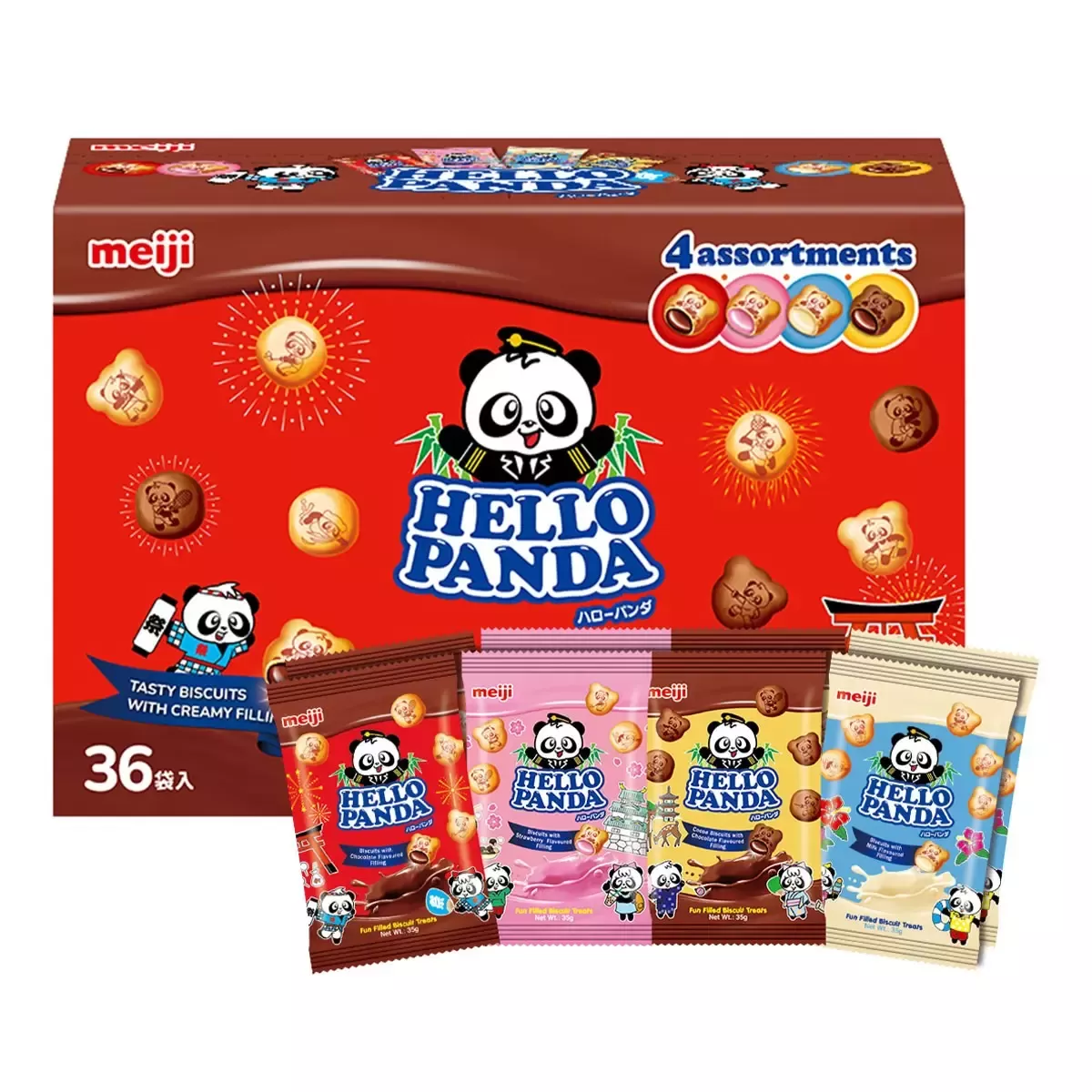 明治貓熊夾心餅乾組 ｜ 35公克 X 36入