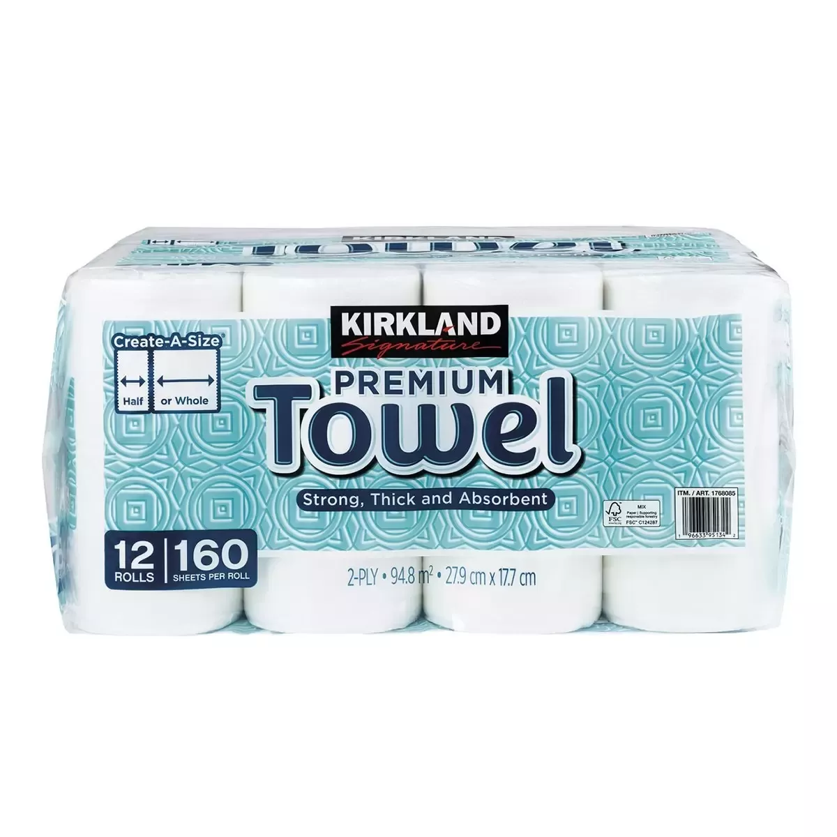 科克蘭兩層隨意撕特級廚房紙巾 ｜160張 X 12捲