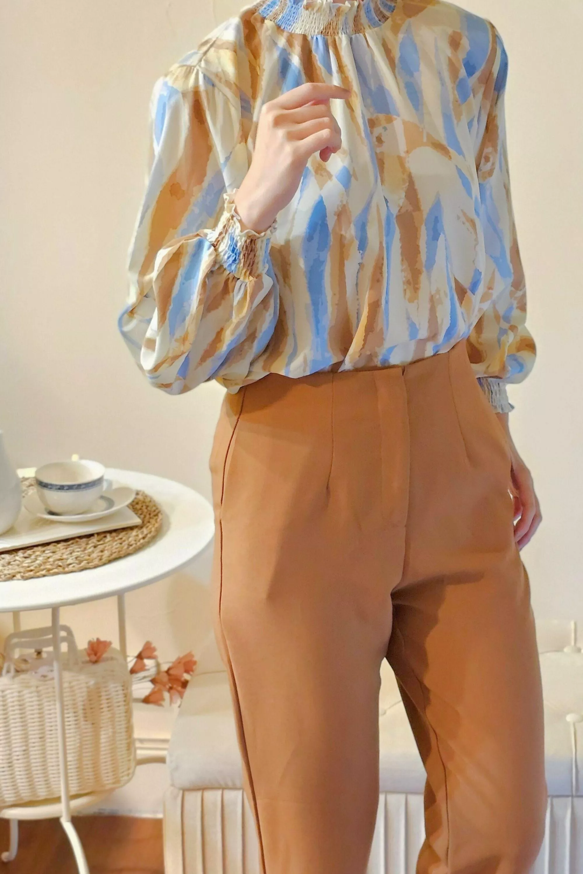 夕影．長褲 秋冬大地色系窄管褲