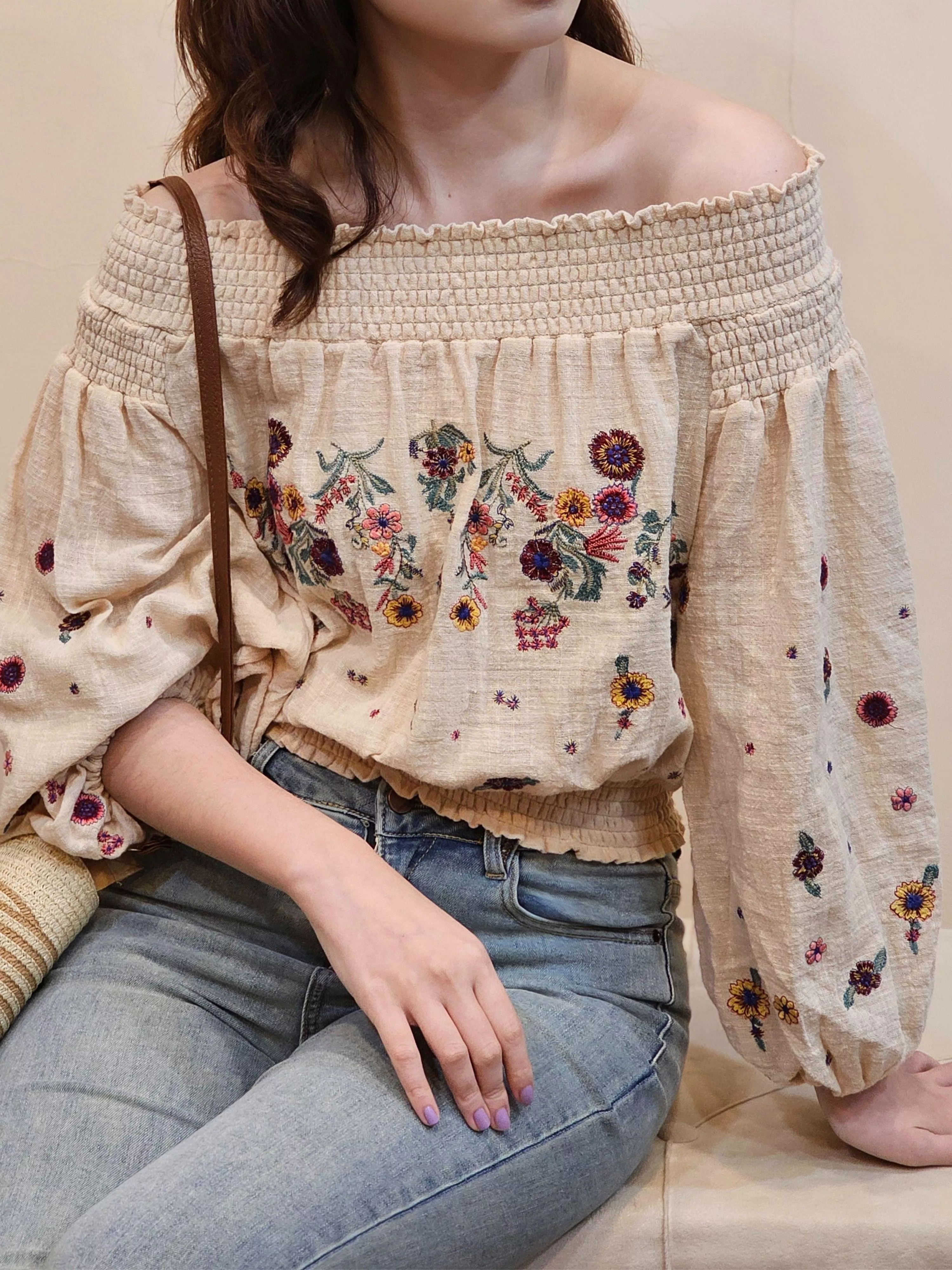 花草風情．棉質刺繡上衣