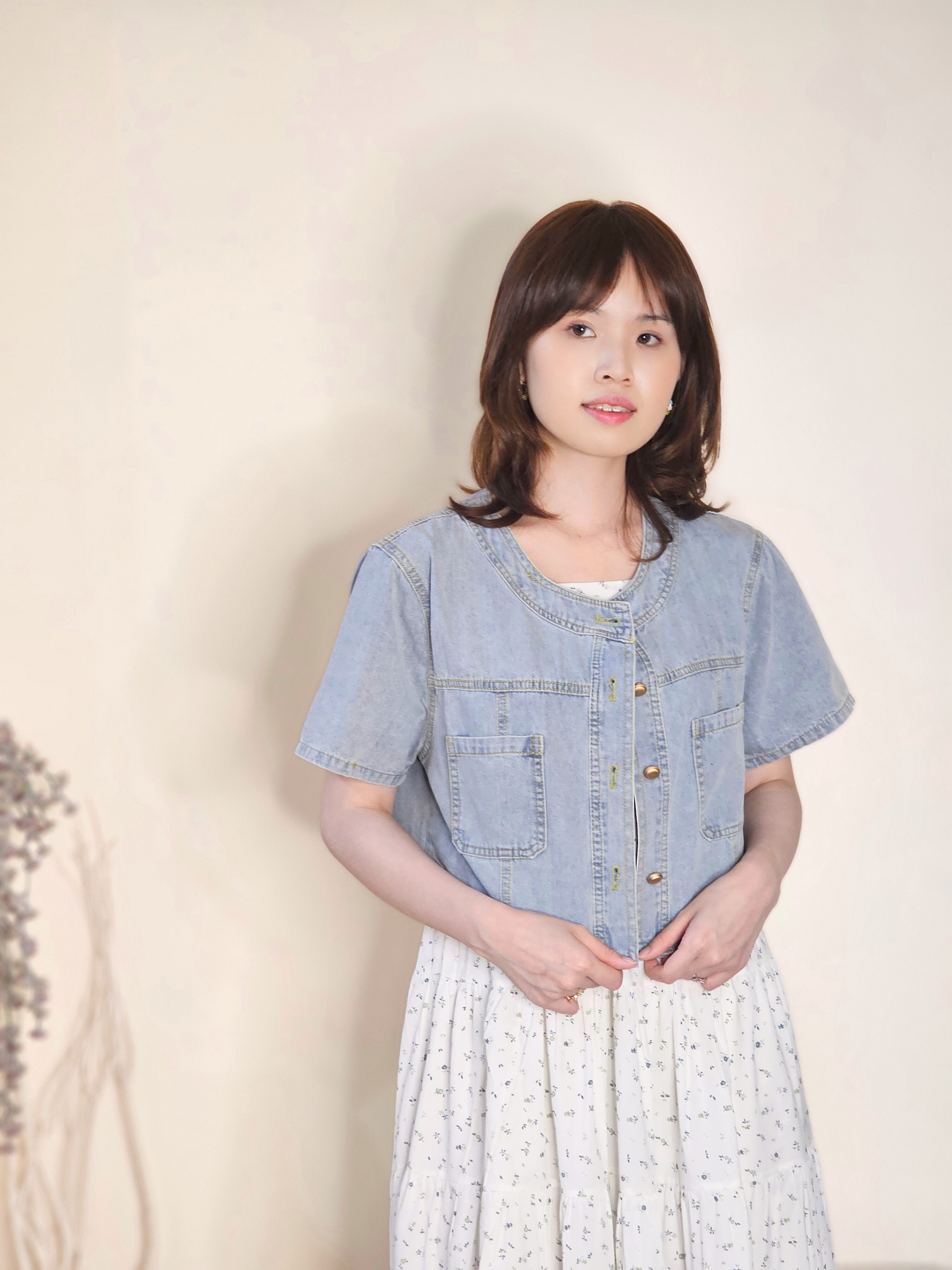 淺海牛仔．短袖短版外套