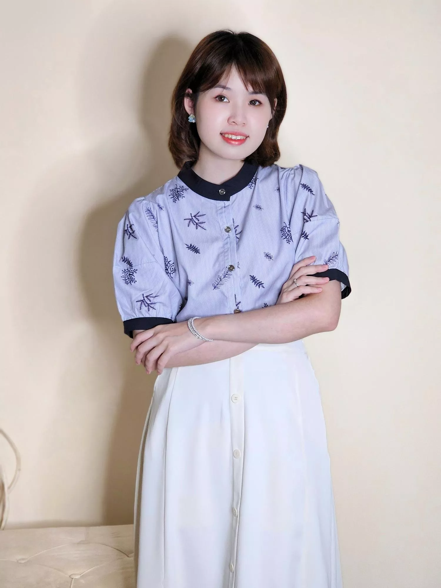 星落微風 - 花草圖騰襯衫