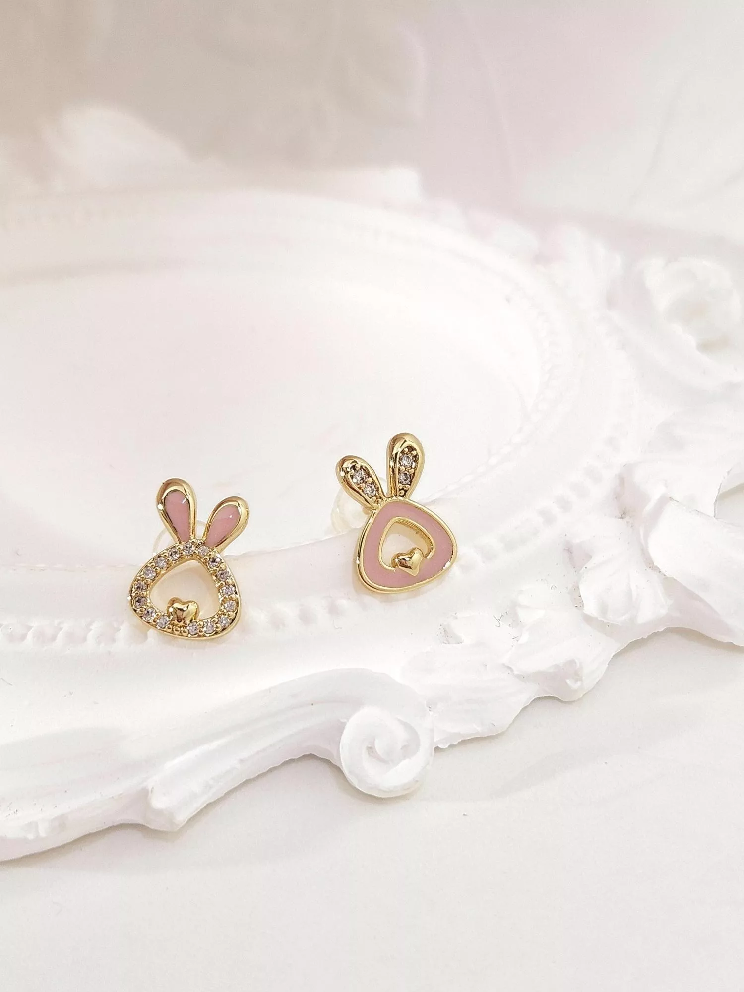 [S925銀針] 兔語晨光/小兔耳環