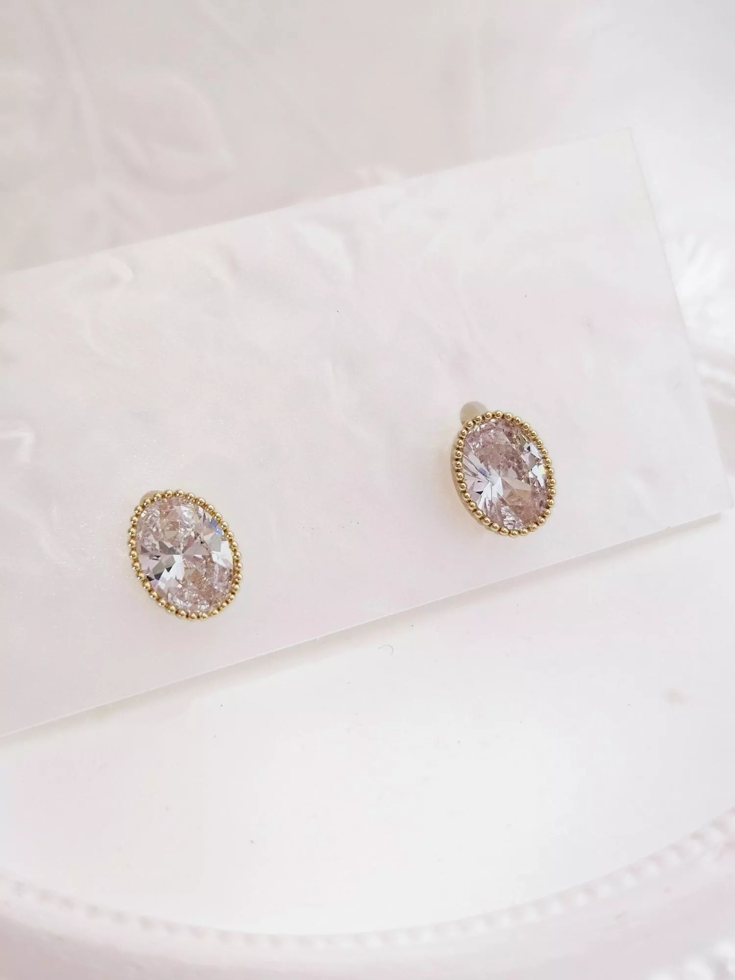 [S925銀針]秋水/橢圓耳環