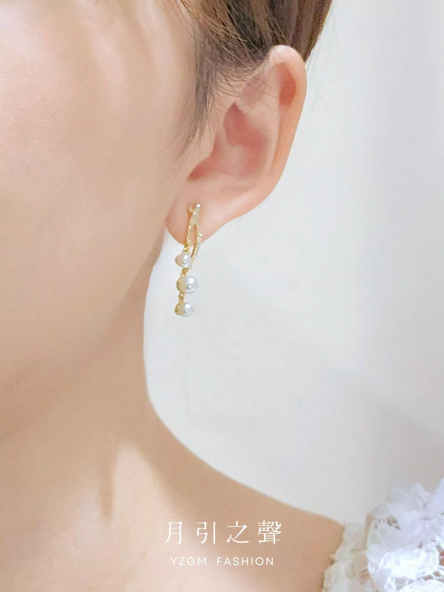 [S925銀針] 月引之聲 / 珍珠鋯石耳環