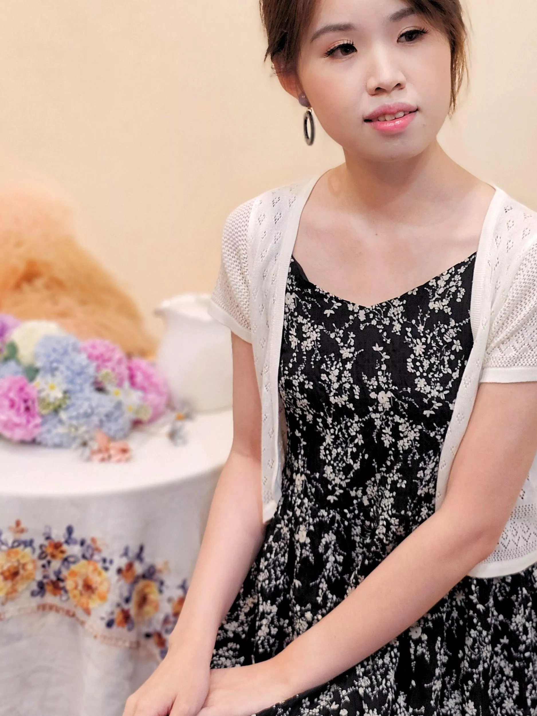 春暖花開．短袖針織外套 (白.粉.黑色)