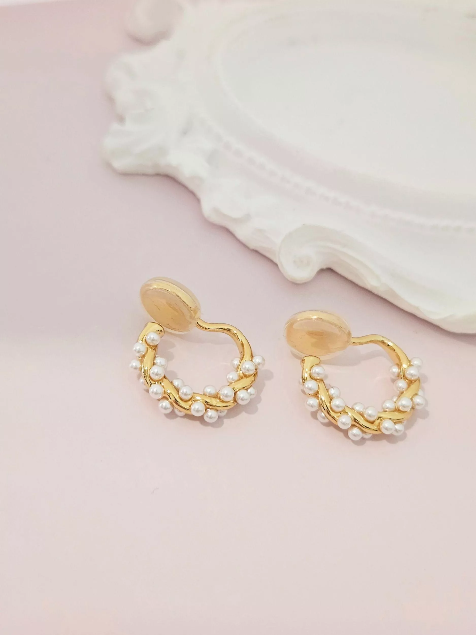 甜珍蜜語．鍍14K金耳夾