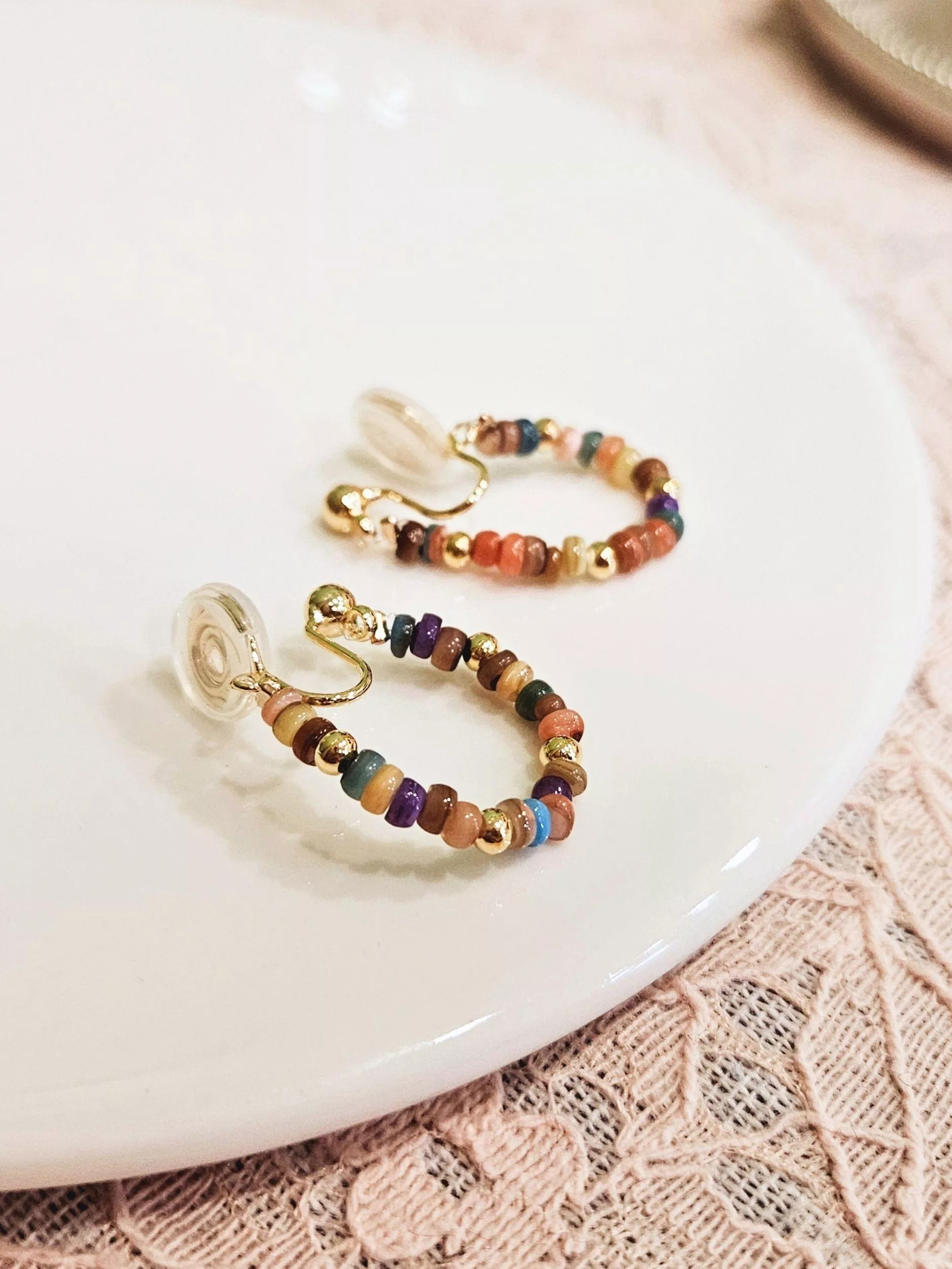 狂野科巴迪．鍍14K金蚊香盤耳夾