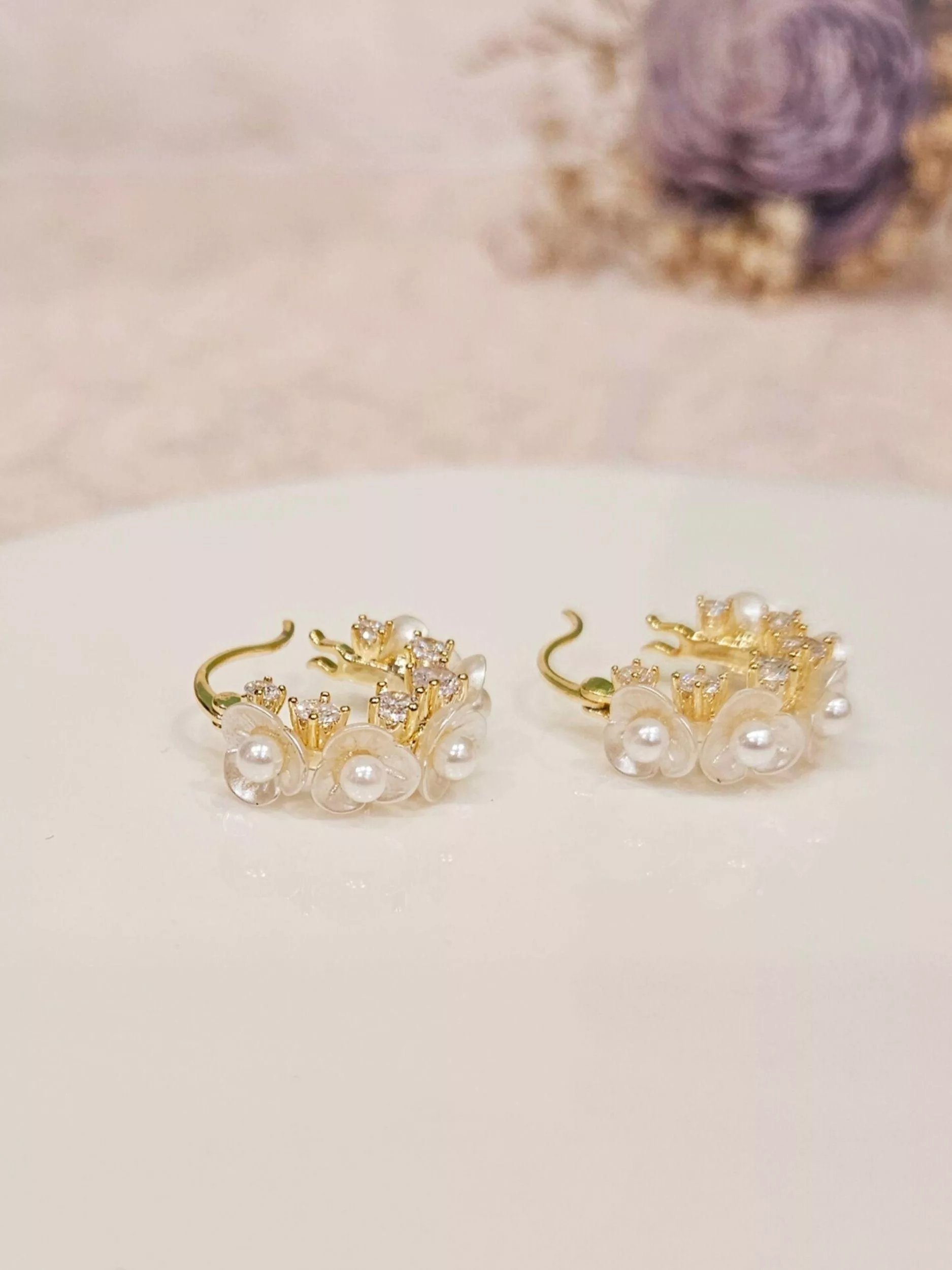 星河流轉．鍍14K金耳扣