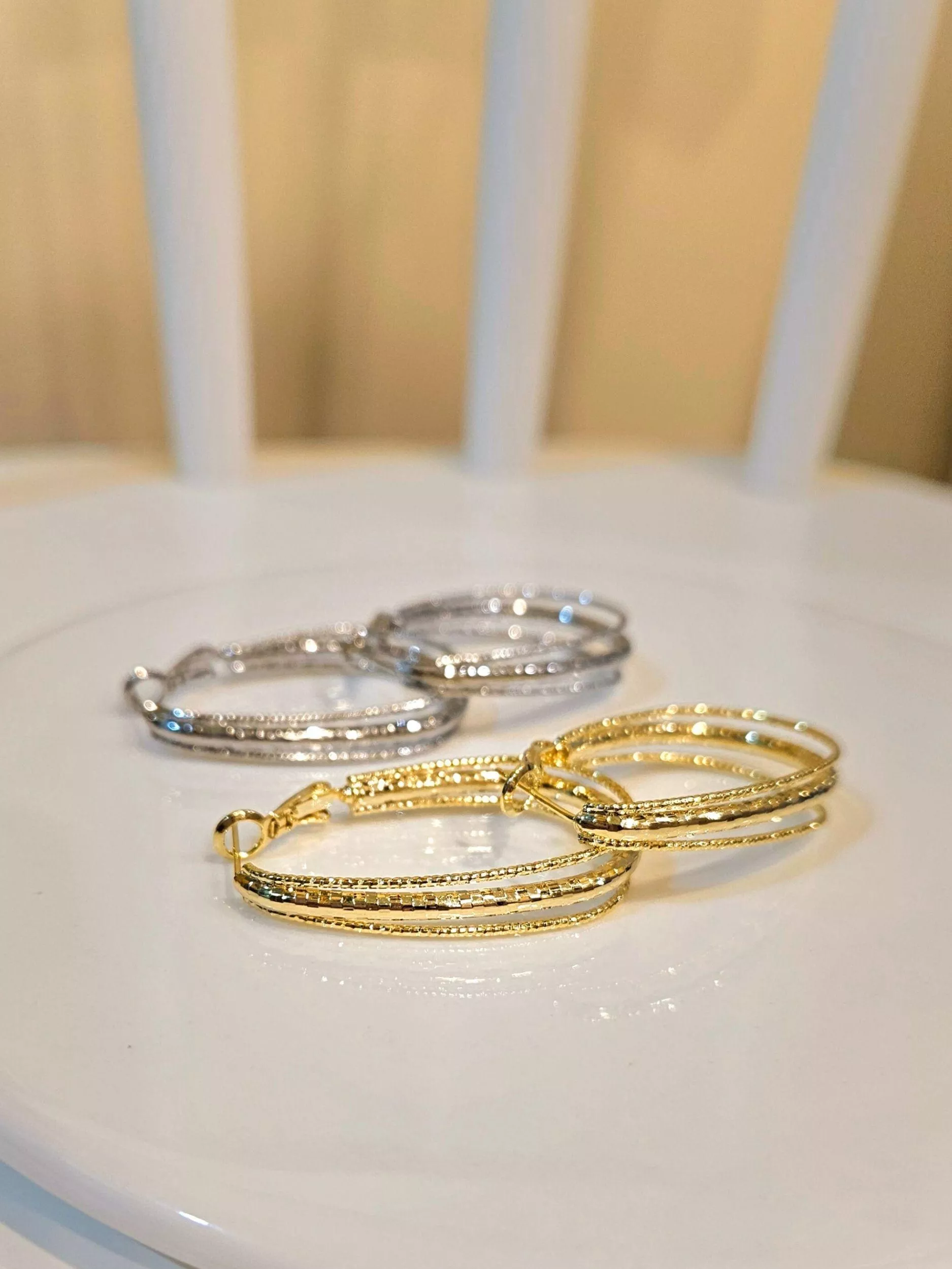 時光旋律．鍍14K金耳扣 (金色.銀色)