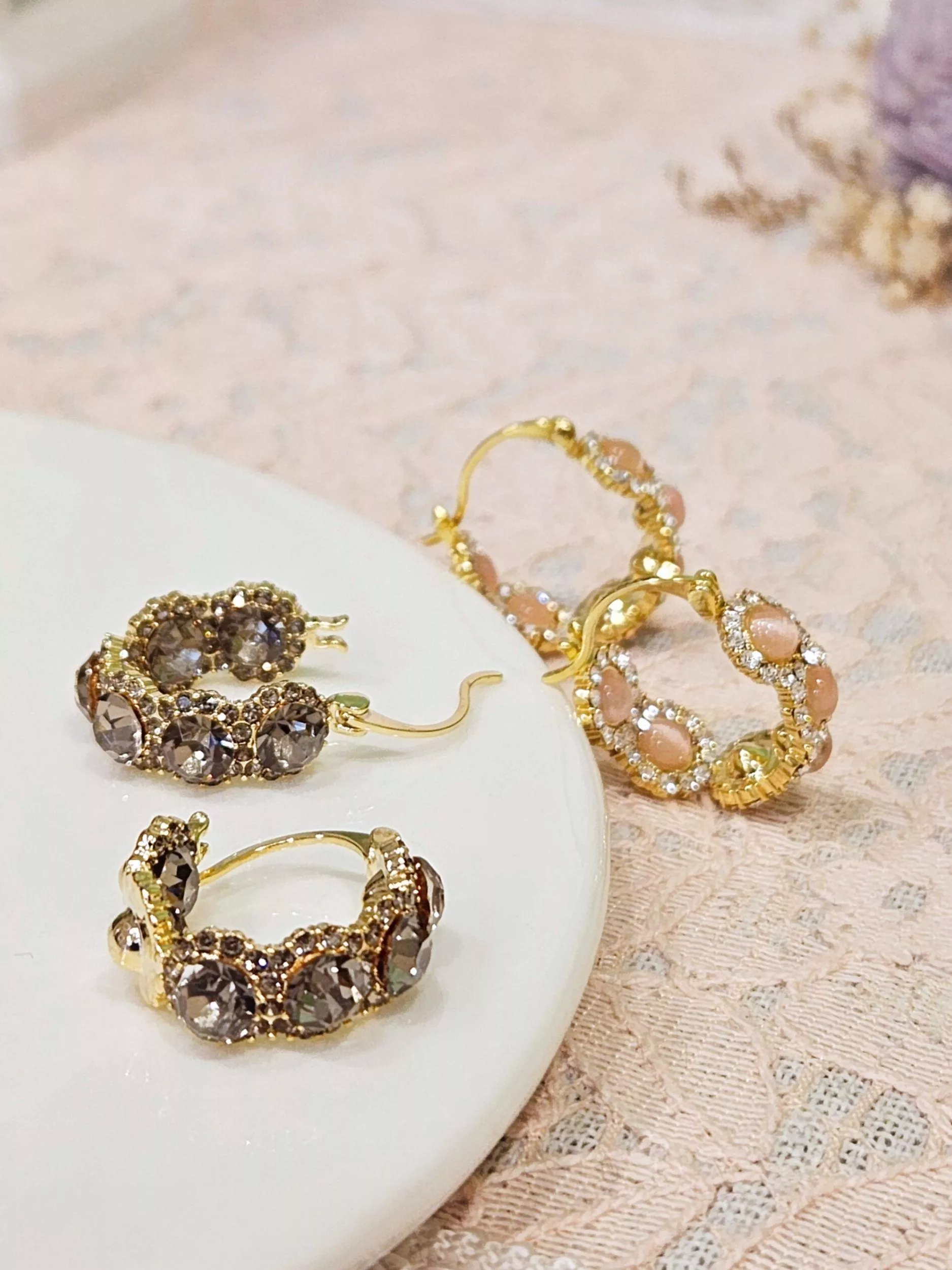 洛可可．鍍14K金耳扣