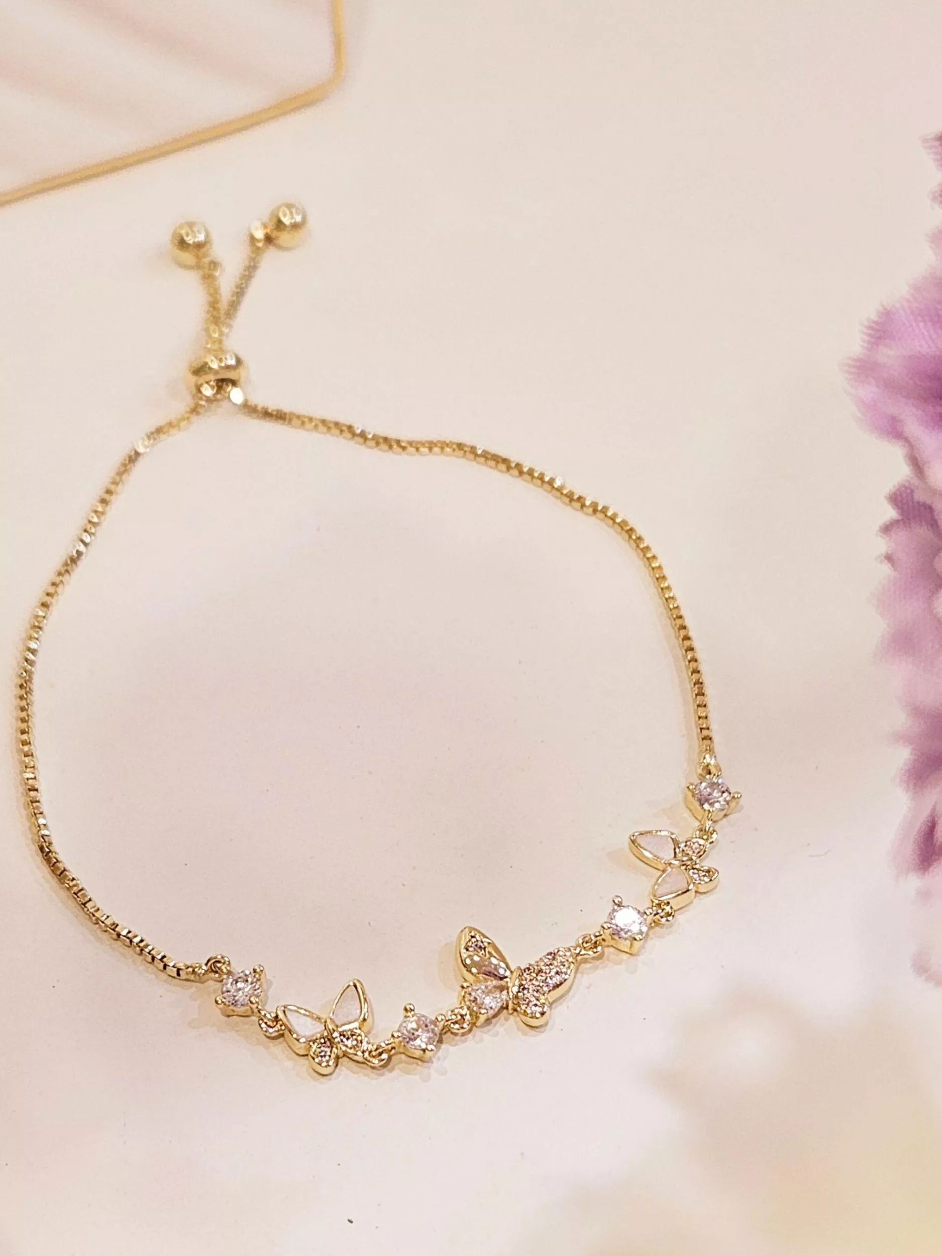 香蝶紛飛．抽拉式手鍊