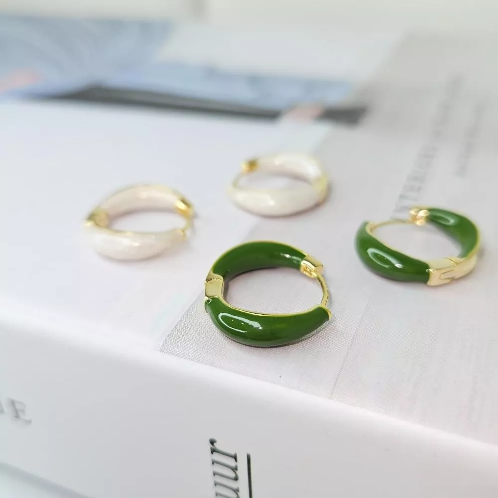 《溫柔晨露》滴釉圓環耳扣