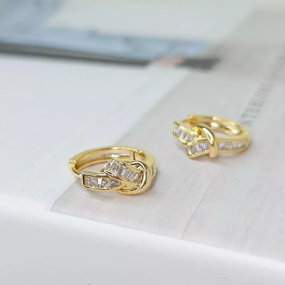 《流金序章》折線排鑽時髦簡約耳環