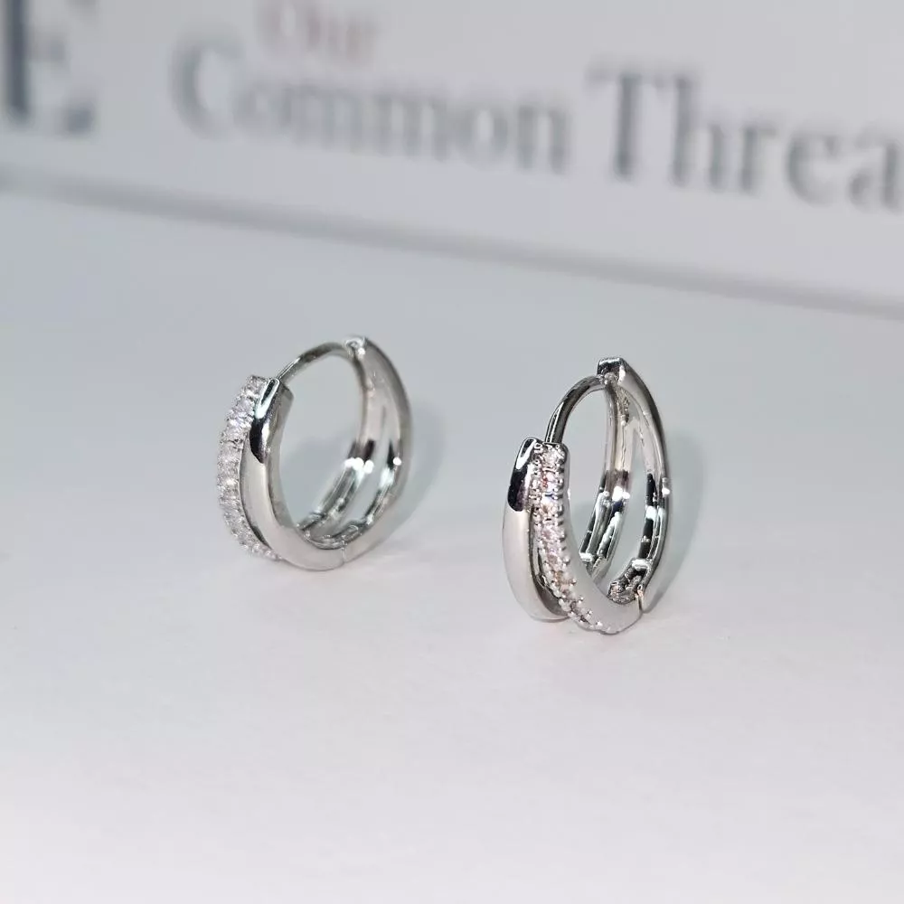 《月河之弦》細鑽立體耳環