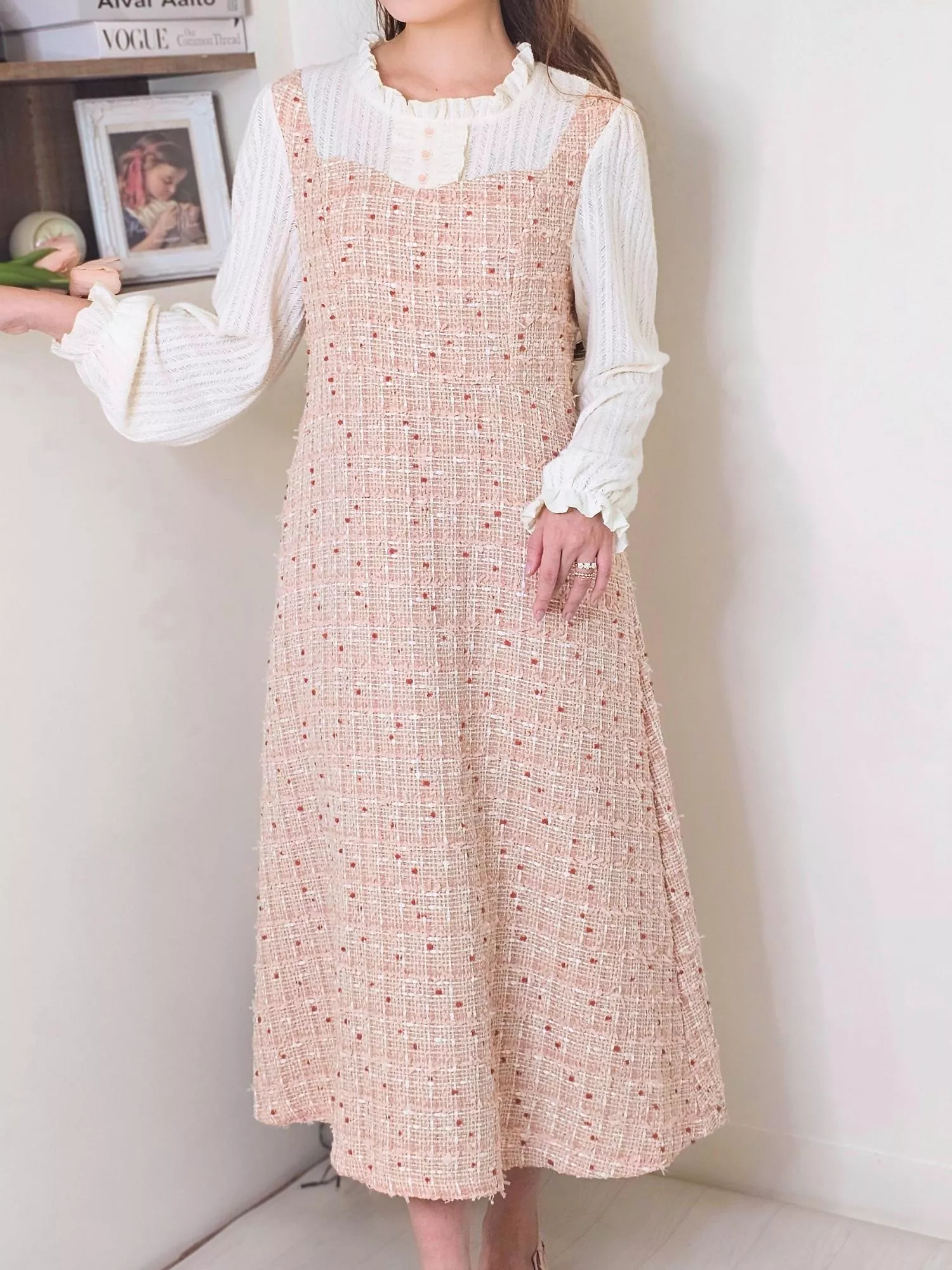 《花園四月》小香花呢蕾絲洋裝