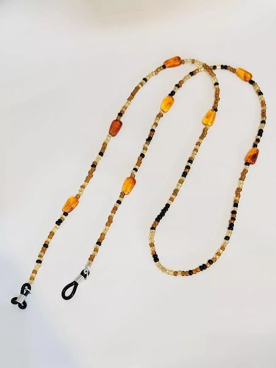 《暖木森林》琥珀茶色系眼鏡鍊