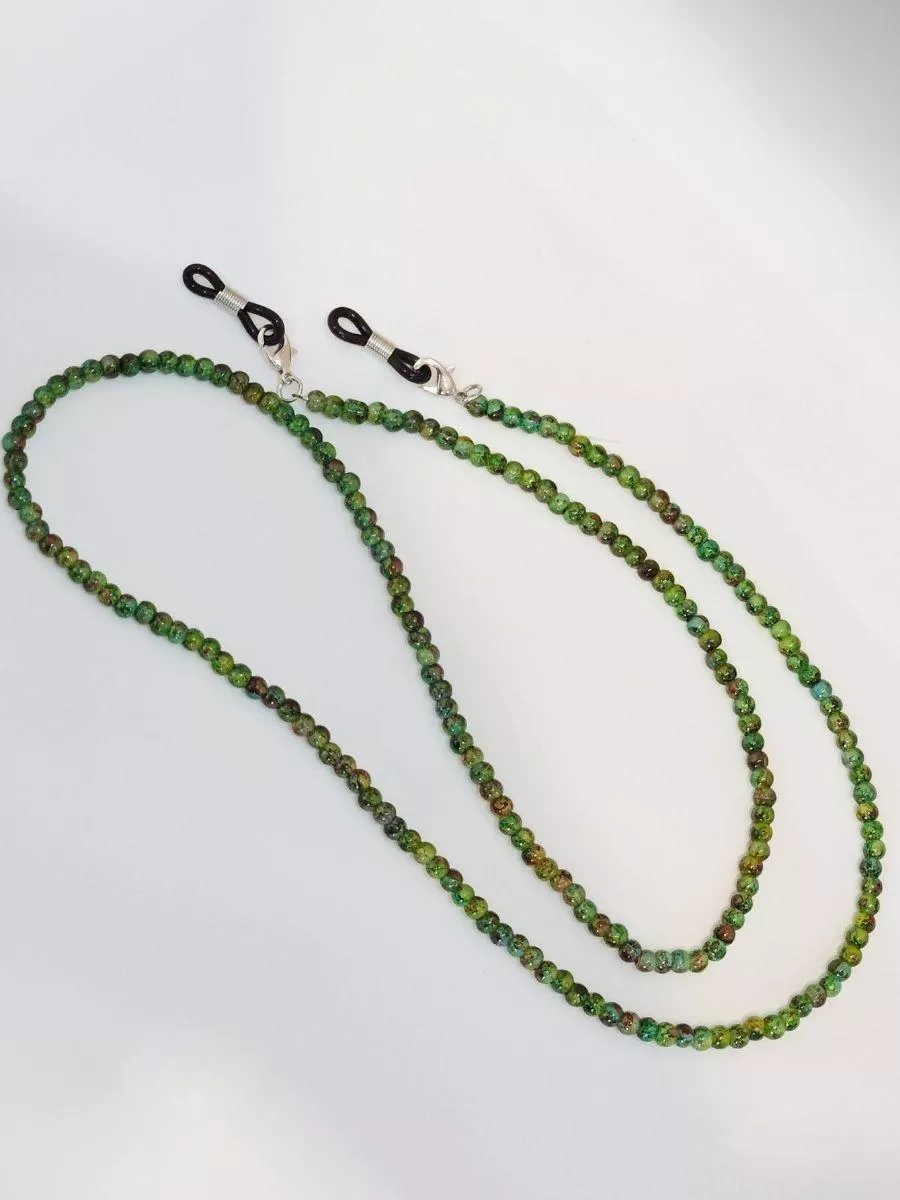 《森語輕旅》綠色水晶珠眼鏡鍊