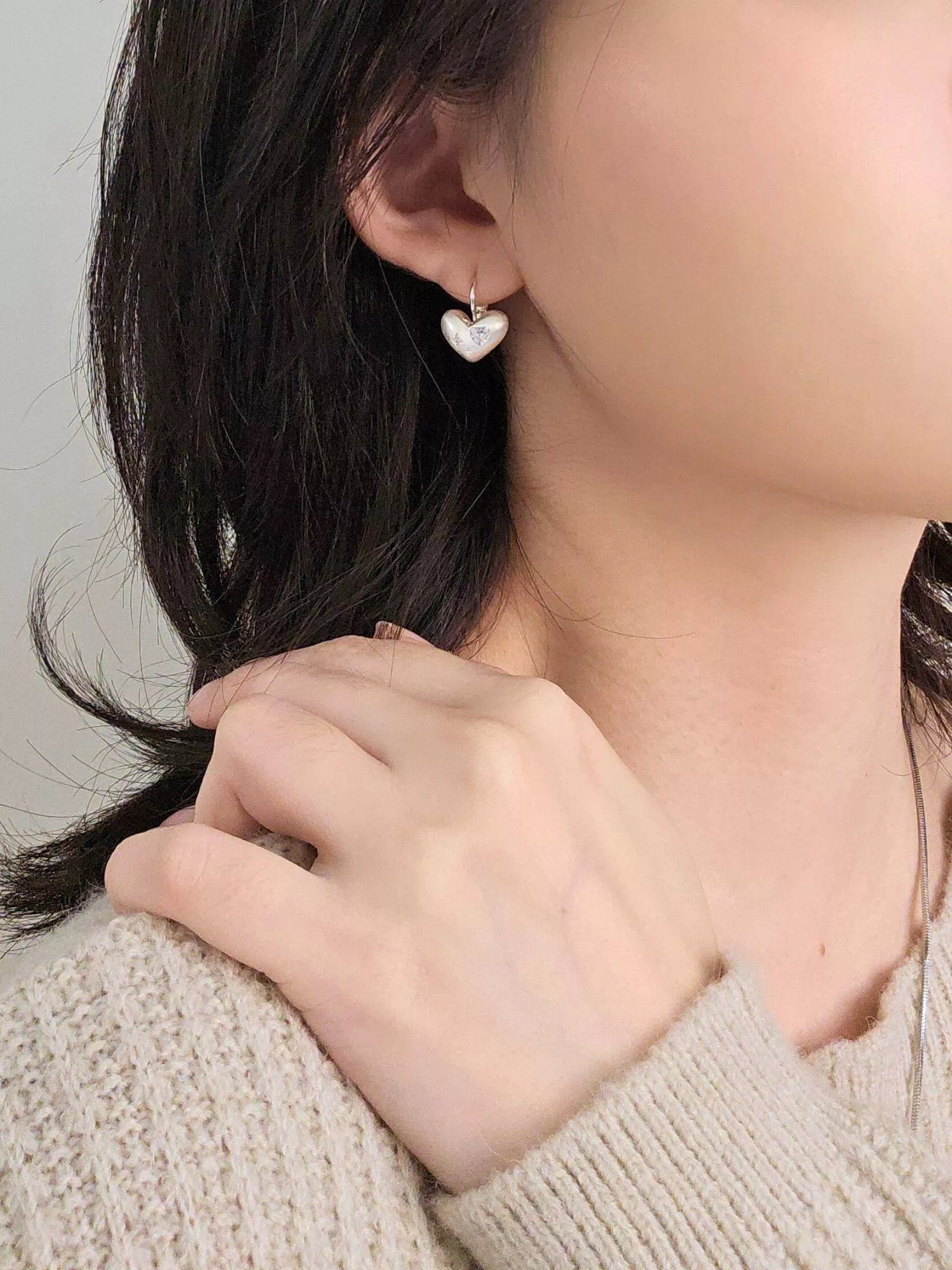 復古刻紋愛心耳扣｜刻劃悸動・全銀感文青小眾首飾
