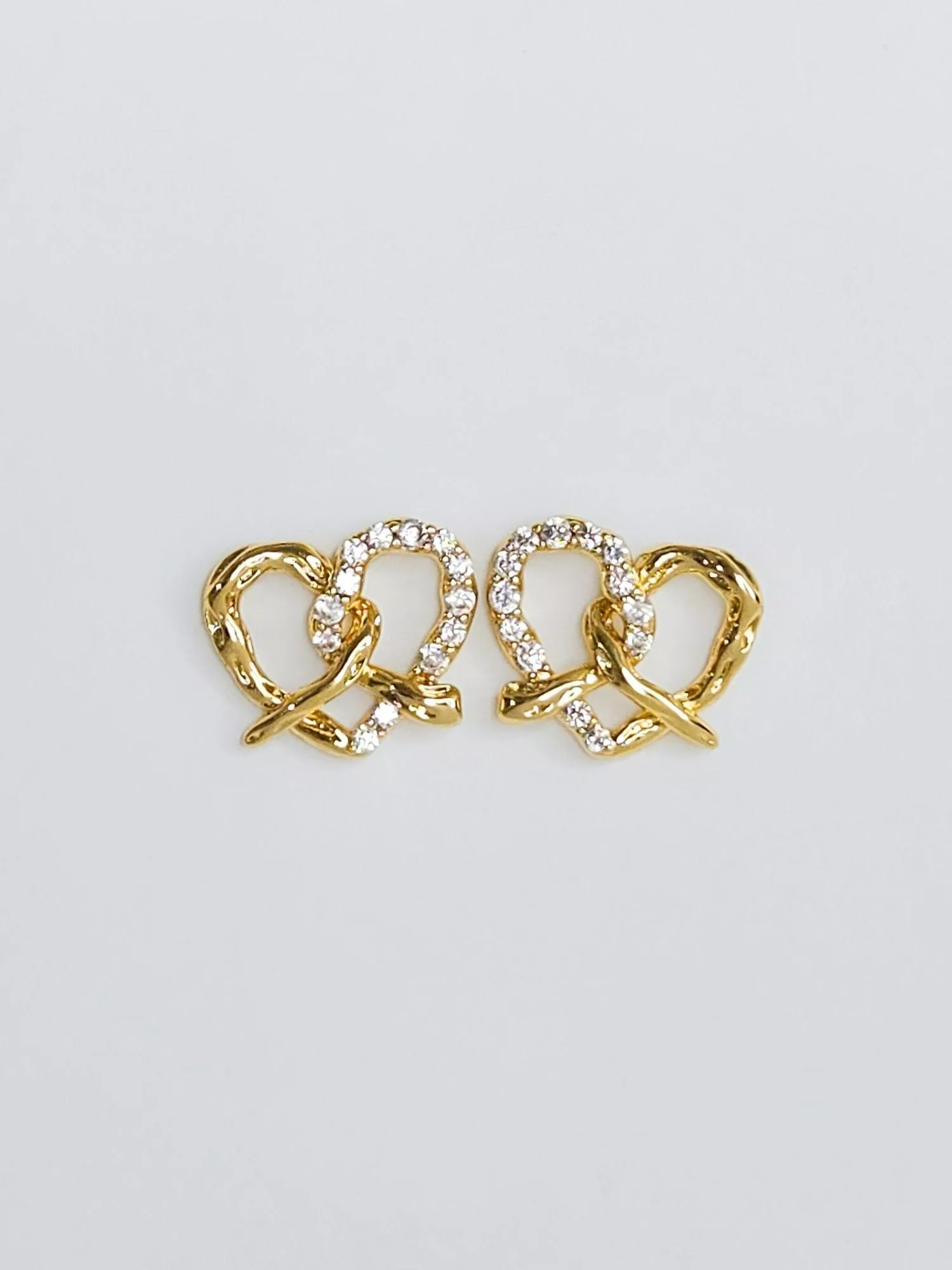 微光蝴蝶餅編織耳環｜精緻碎鑽小奢華感 耳夾/耳針