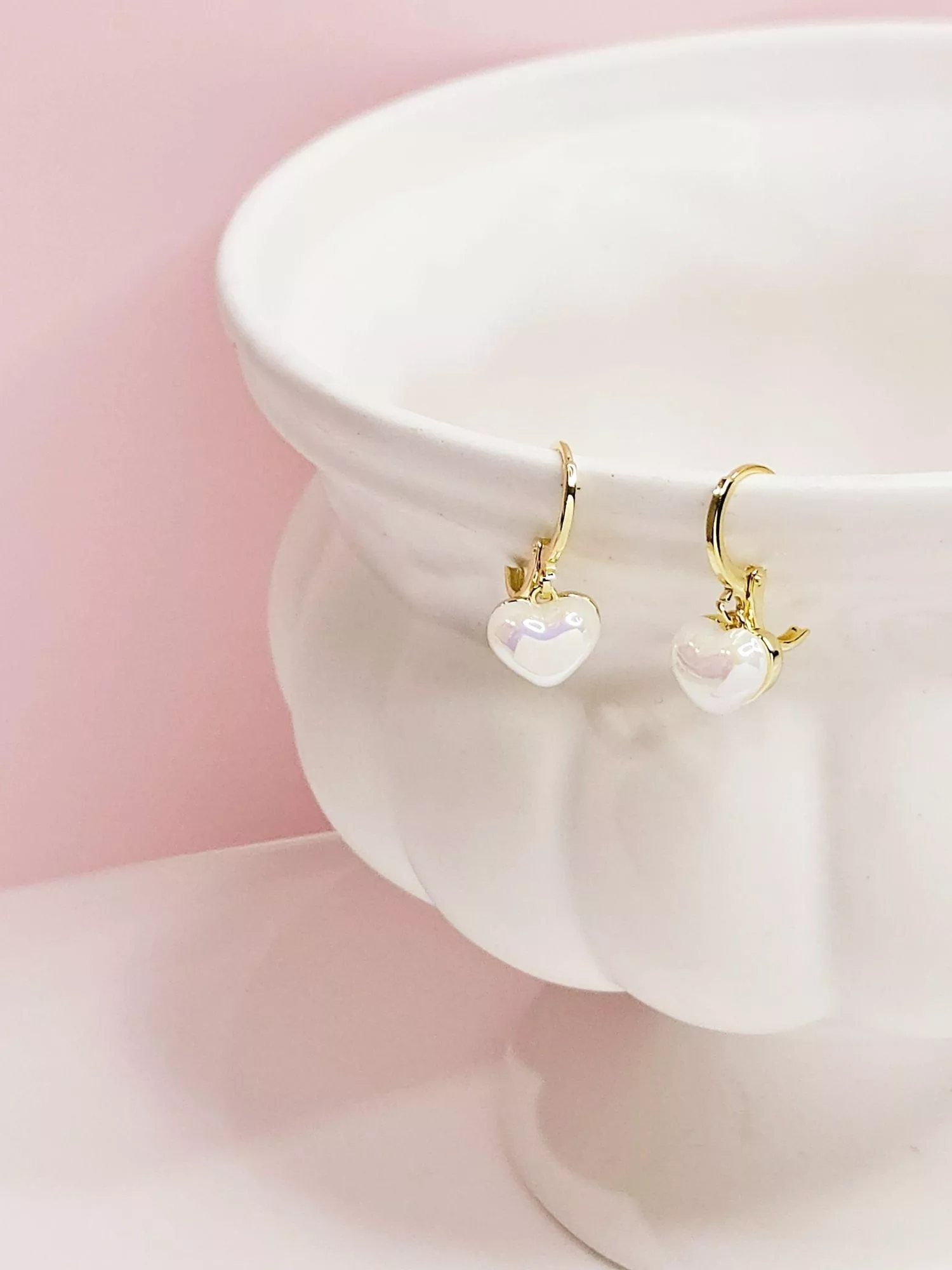 暖陽淡金心形耳扣｜輕熟女知性氣息首選