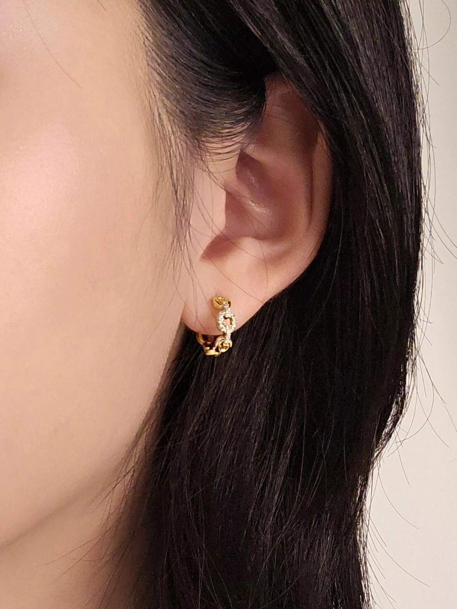 法式鎖鏈環繞耳扣耳環｜優雅共振・都會名媛必備俐落單品