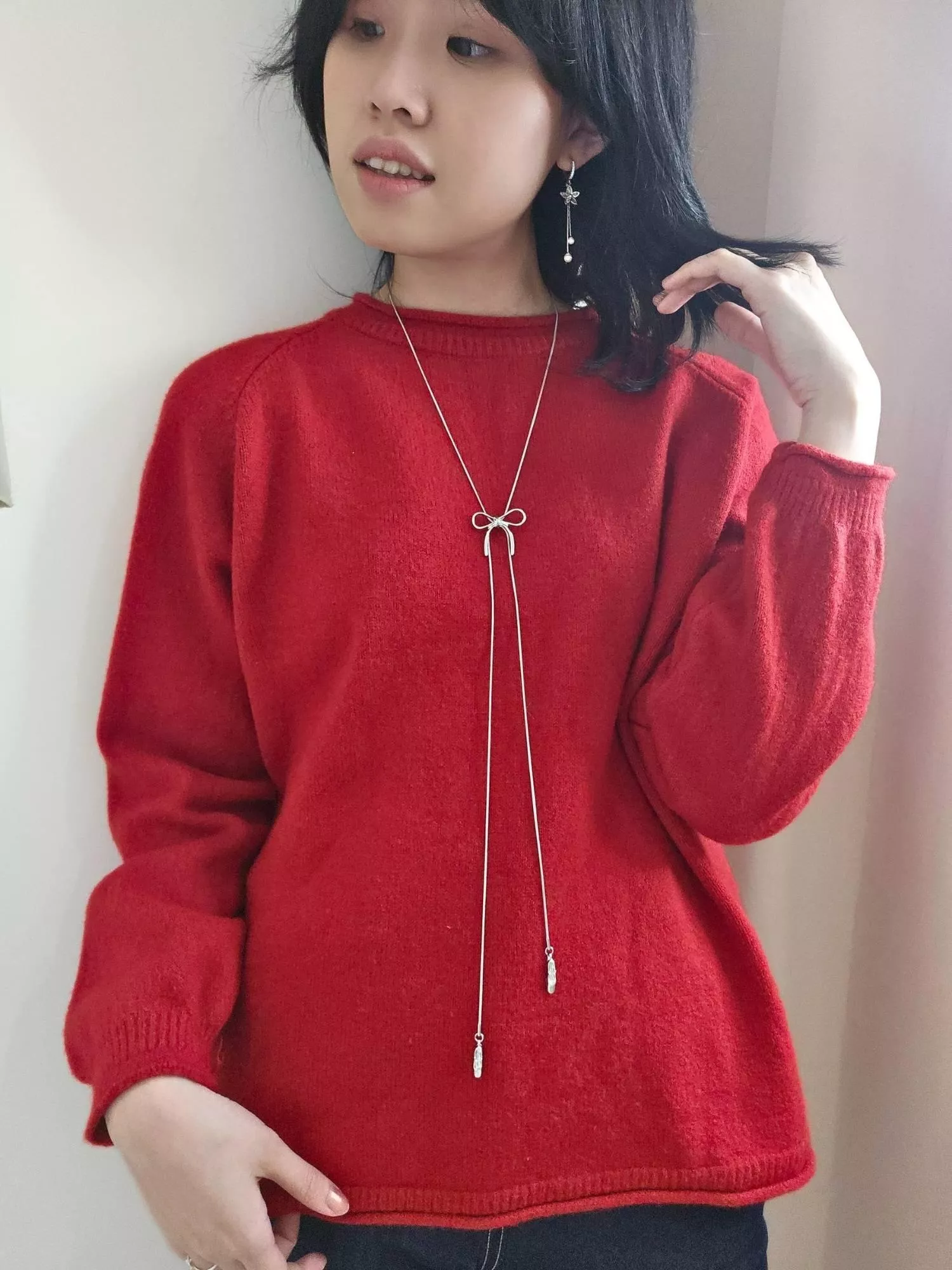 芭蕾舞鞋蝴蝶結絲帶長鍊｜浪漫金屬線條・靈動修飾比例