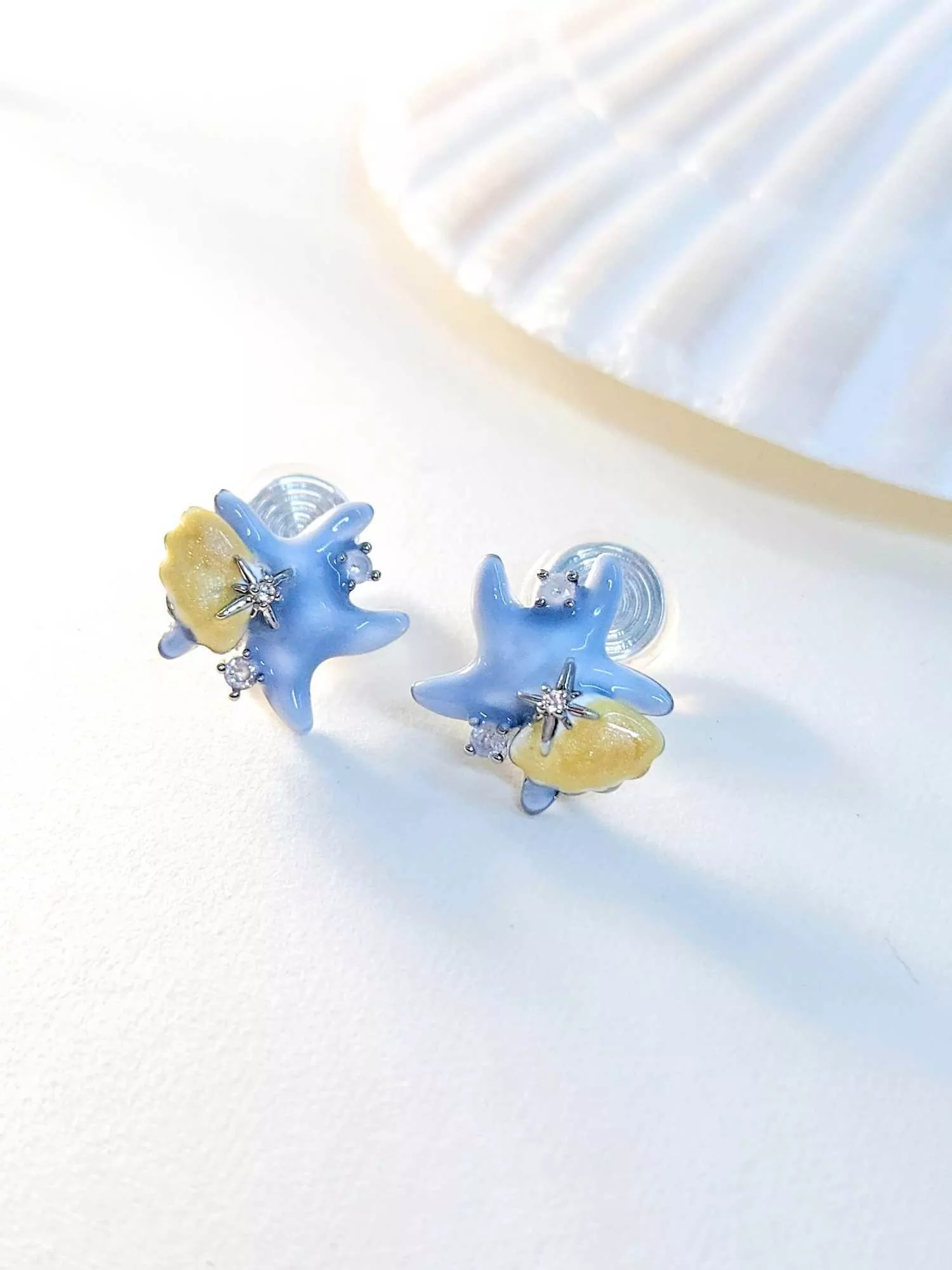 海星與貝殼耳針/耳夾｜海洋奇緣・指引幸福的星芒單品