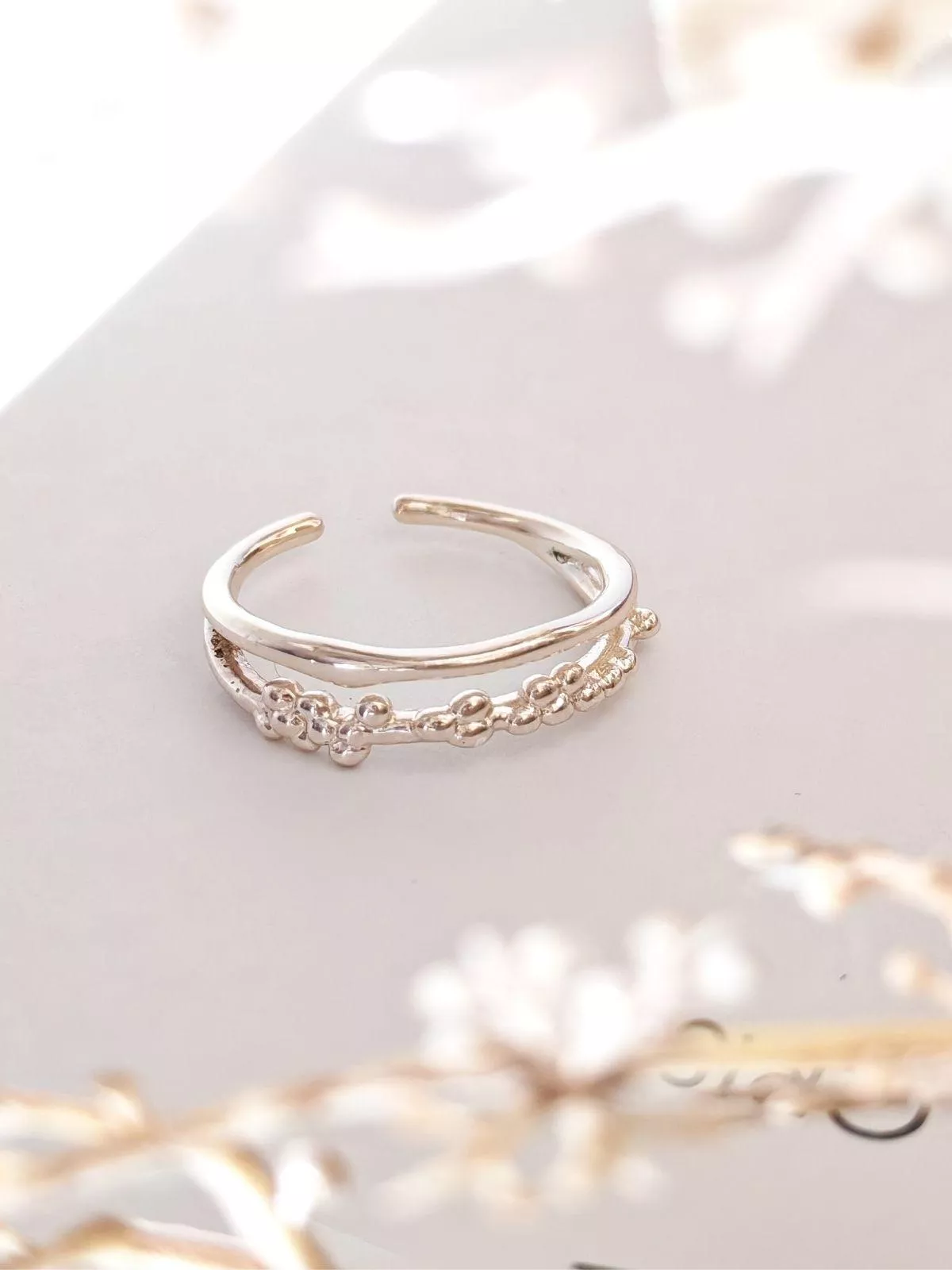 《麥穗》可調整戒圍銀色戒指