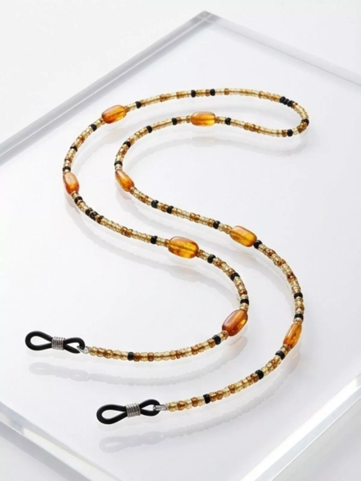 《暖木森林》琥珀茶色系眼鏡鍊