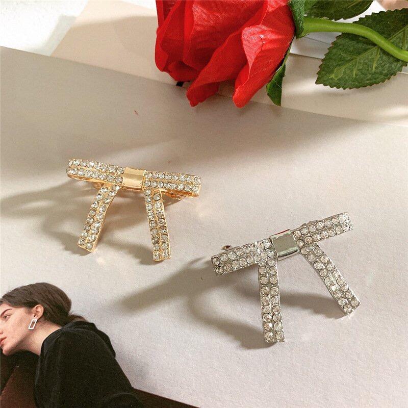 blingbling 唯美少女心鑲鑽甜美蝴蝶結彈簧夾閃亮時尚百搭水鑽髮夾