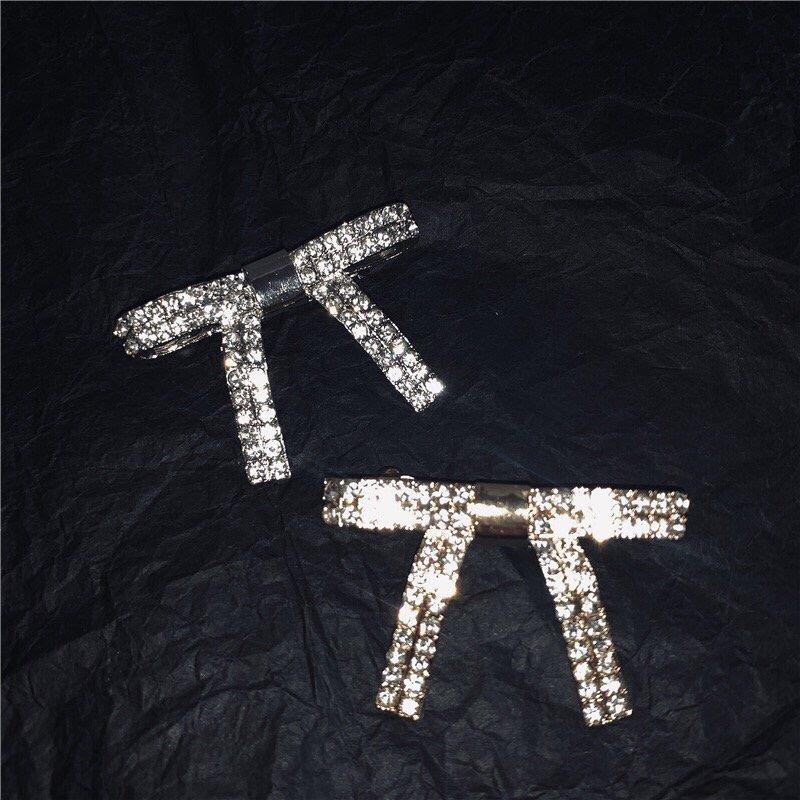 blingbling 唯美少女心鑲鑽甜美蝴蝶結彈簧夾閃亮時尚百搭水鑽髮夾