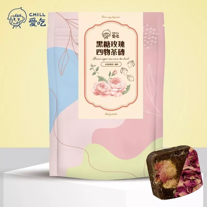 CHILL愛吃-黑糖四物玫瑰磚(17克*10顆)