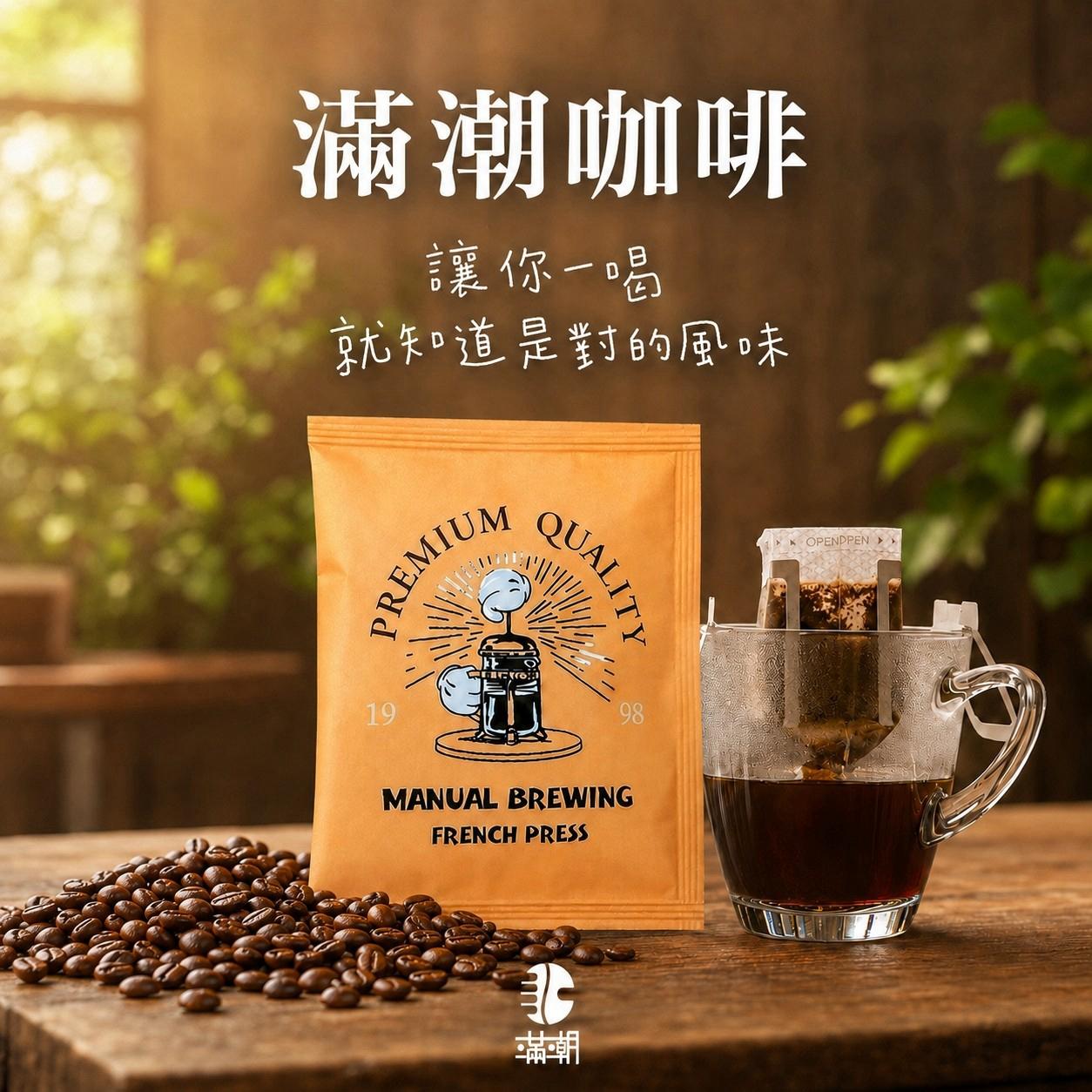滿潮咖啡 黃金曼特寧 濾掛咖啡(10入盒裝)