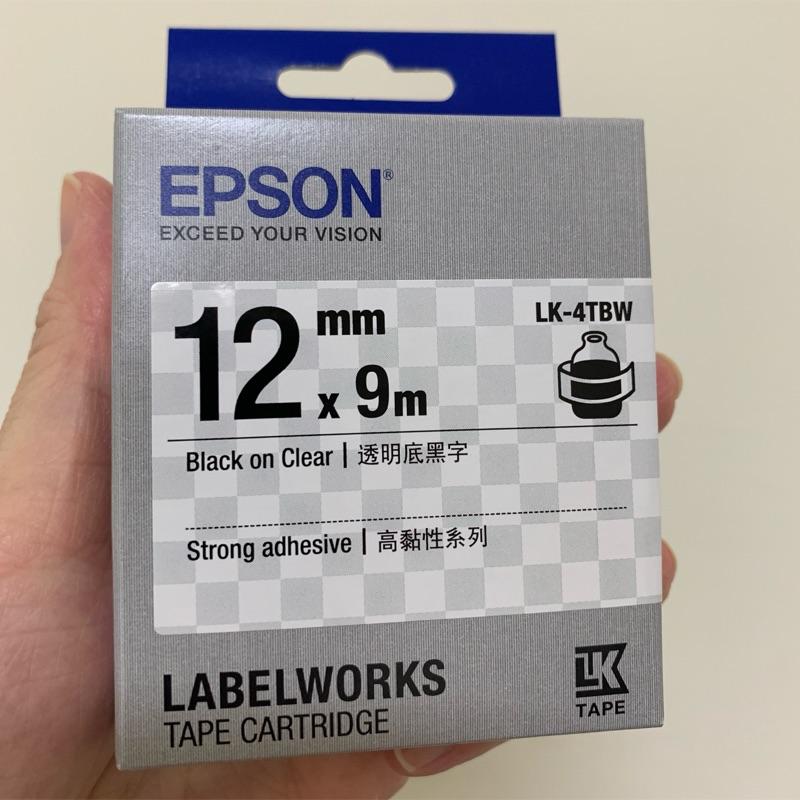 EPSON LK 愛普生 原廠標籤帶 (透明系列)透明底黑字 寬度6mm/9mm/12mm 長度皆為9mm