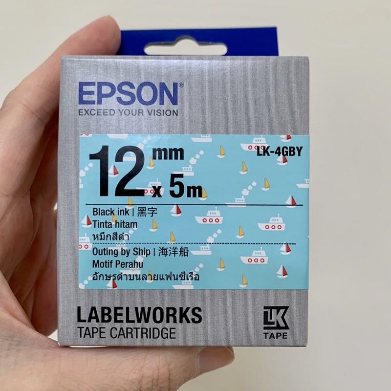 EPSON 標籤帶(花紋系列)LK-4LWY (透明黑點點)白字 LK-4EBY(繽紛糖果)黑字12mm