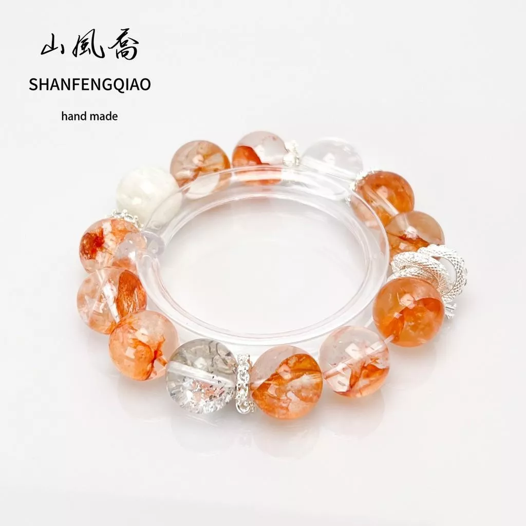【山風喬】15mm+ 助力轉運、寧神靜氣，增加魅力、提升幸運能量 芬達汽水 · 水晶手鏈 滿串手鍊