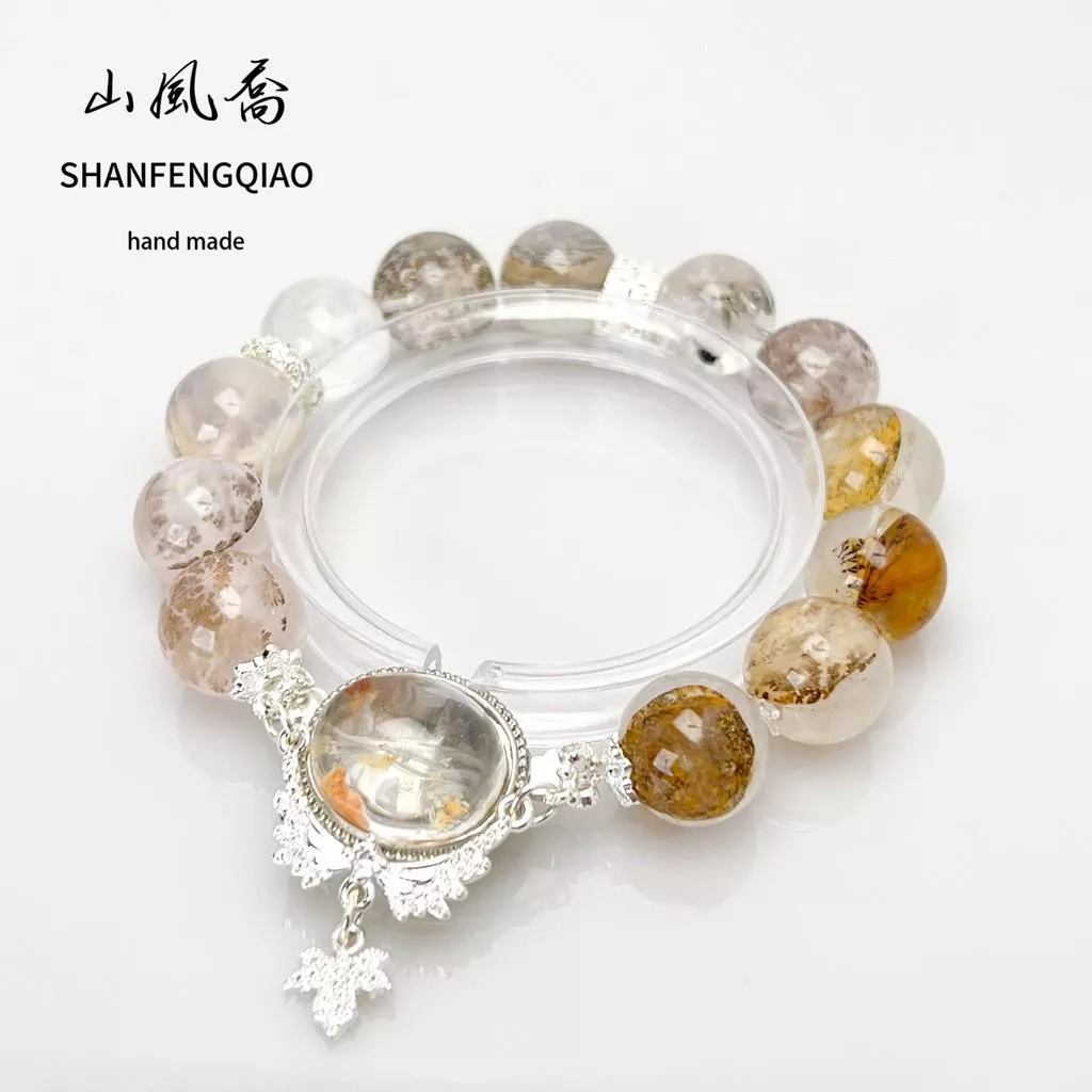 【山風喬】14mm+ 助運轉運，改善人際關係，減少消極情緒 小樹幽靈 · 水晶手鏈 滿串手鍊