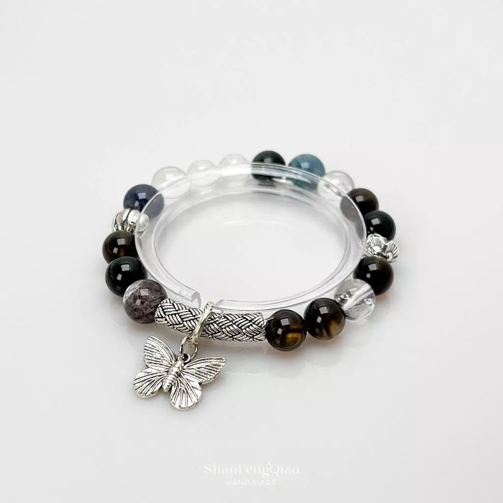 【山風喬】9-11mm+ 旺事業,舒壓/心靈,智慧/思考,避邪擋煞/防小人 隱士 · 水晶手鏈 滿串手鍊