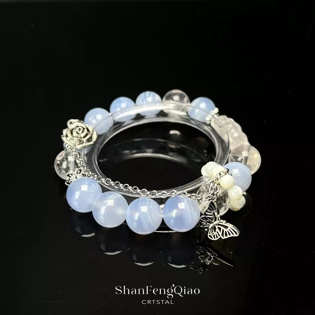 【山風喬】11|12mm+ 旺事業,招貴人,吸好運,舒壓/心靈 【水系】白狐公主·水晶手串 水晶手鏈 滿串手鍊