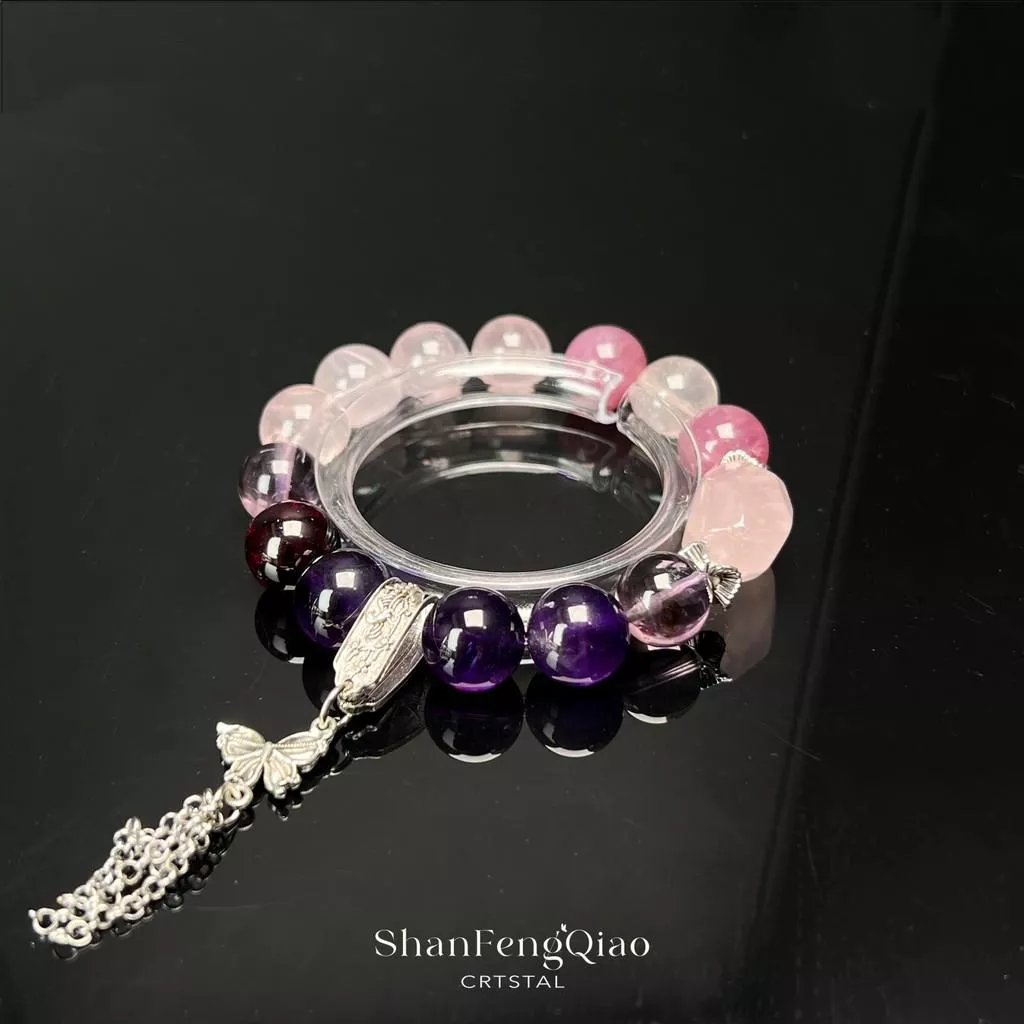 【山風喬】12|14mm+ 招桃花,旺事業,助學業,招貴人,吸好運,舒壓,智慧【九紫离火/火系/木系】·水晶手串 滿串