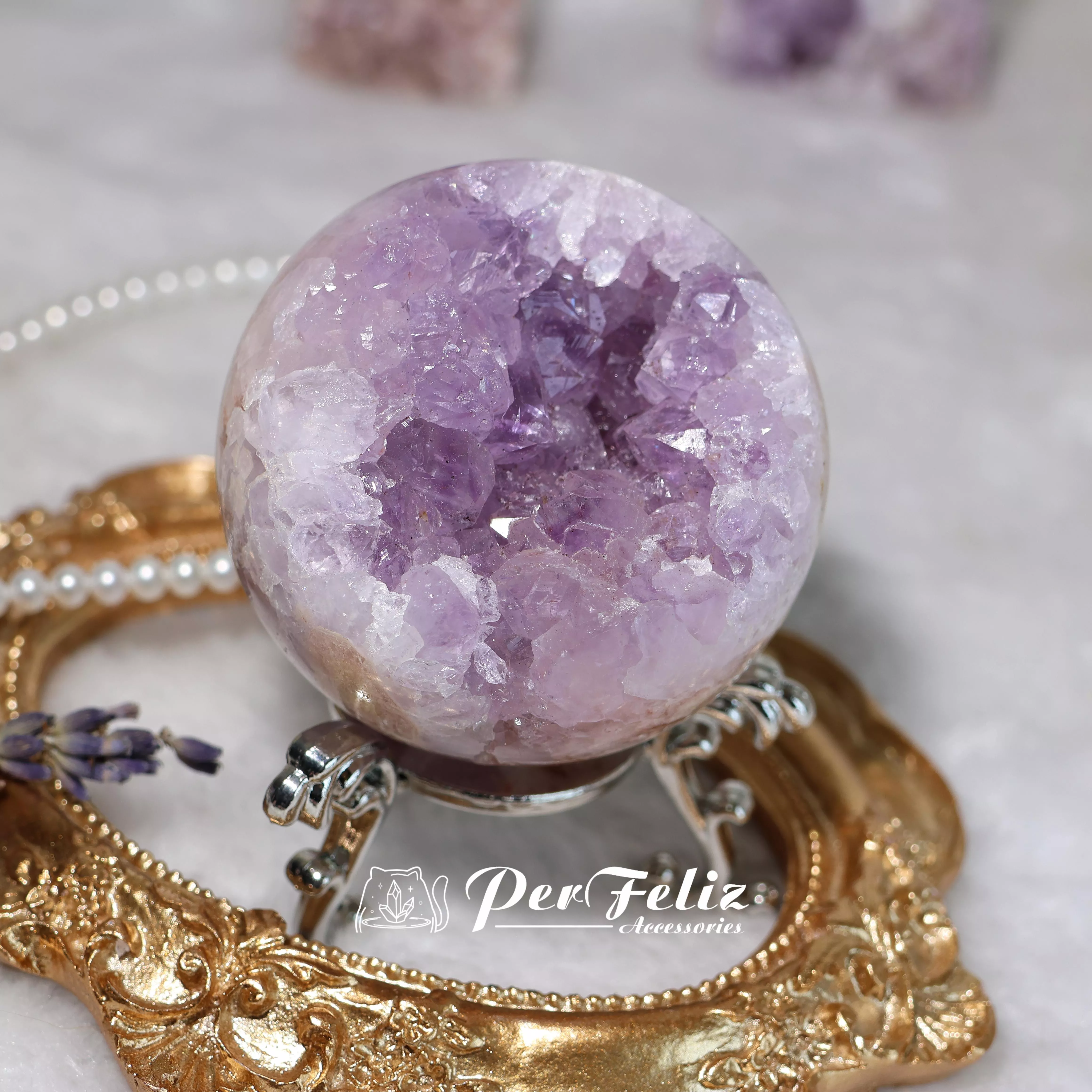 紫粉櫻花瑪瑙球