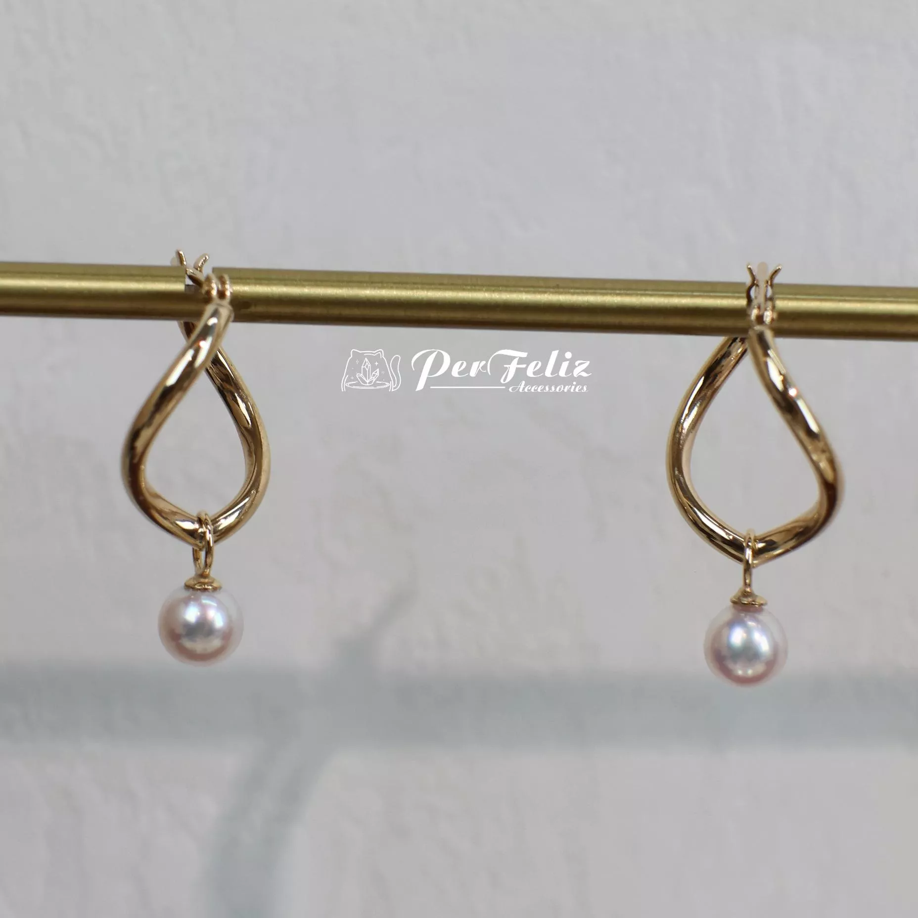 10K Akoya吊飾兩用耳圈款