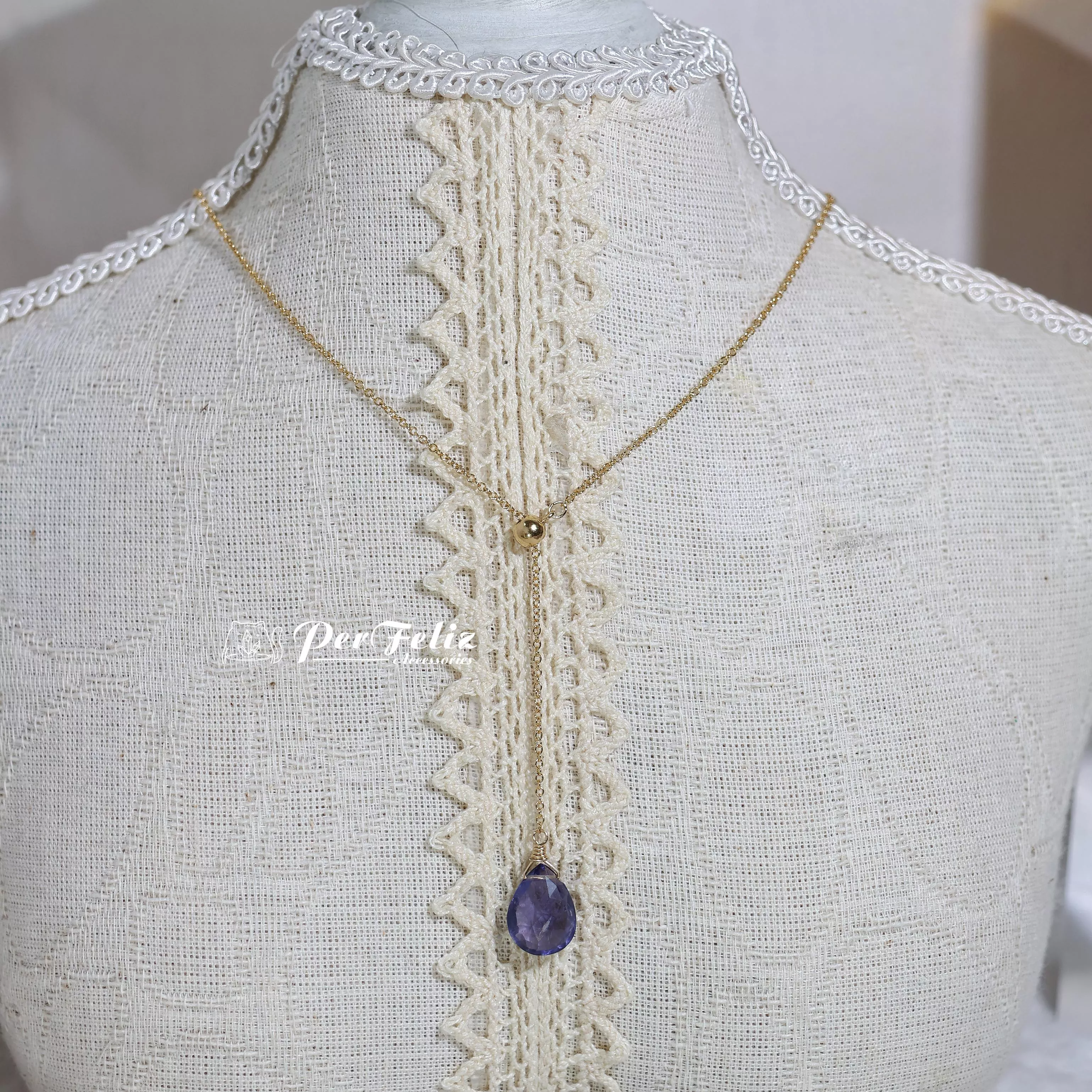 堇青-伸縮調節項鍊 (43cm)