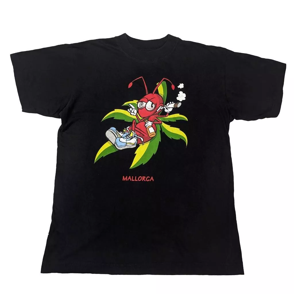00's Vintage Mallorca Weed Bug Cartoon Tee 420