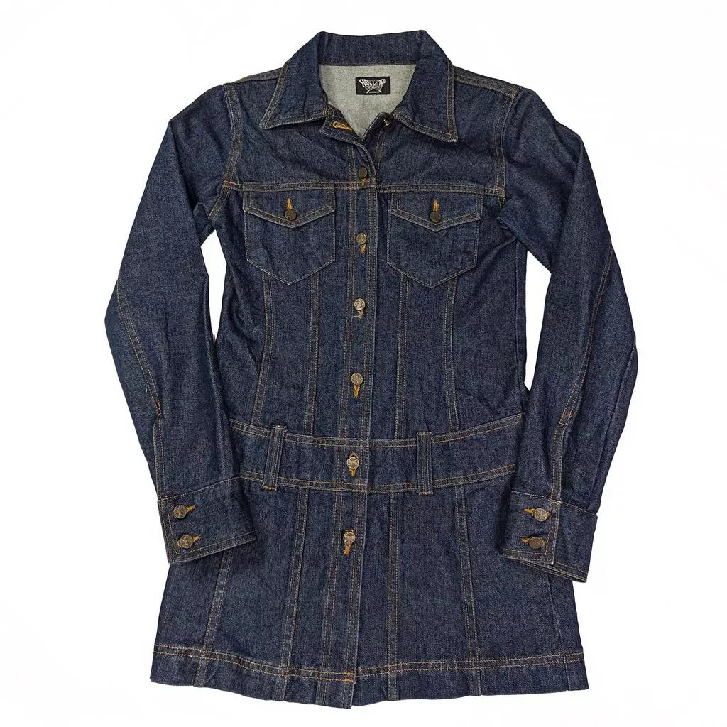 Vintage Y2K 韓國製長袖牛仔裙裝 牛仔洋裝