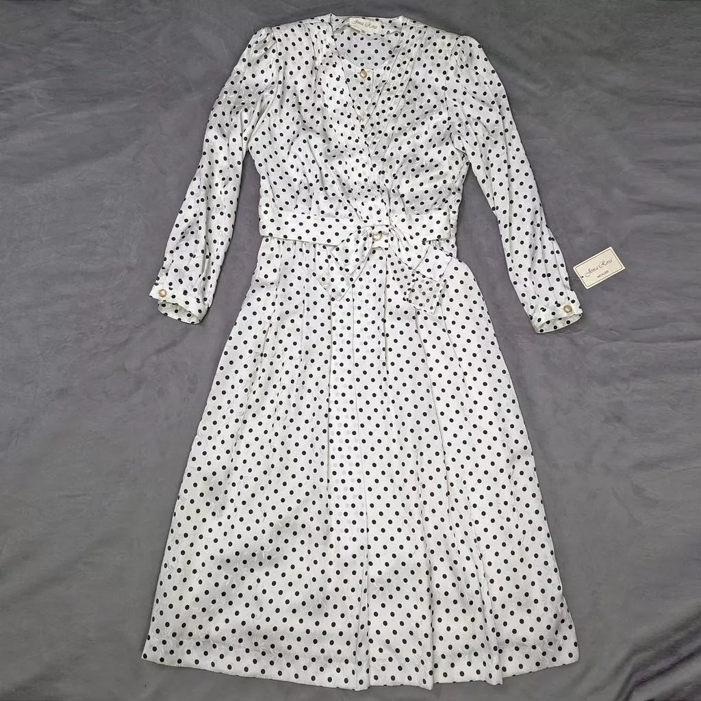 70's Vintage 昭和  日本製 波點古著洋裝